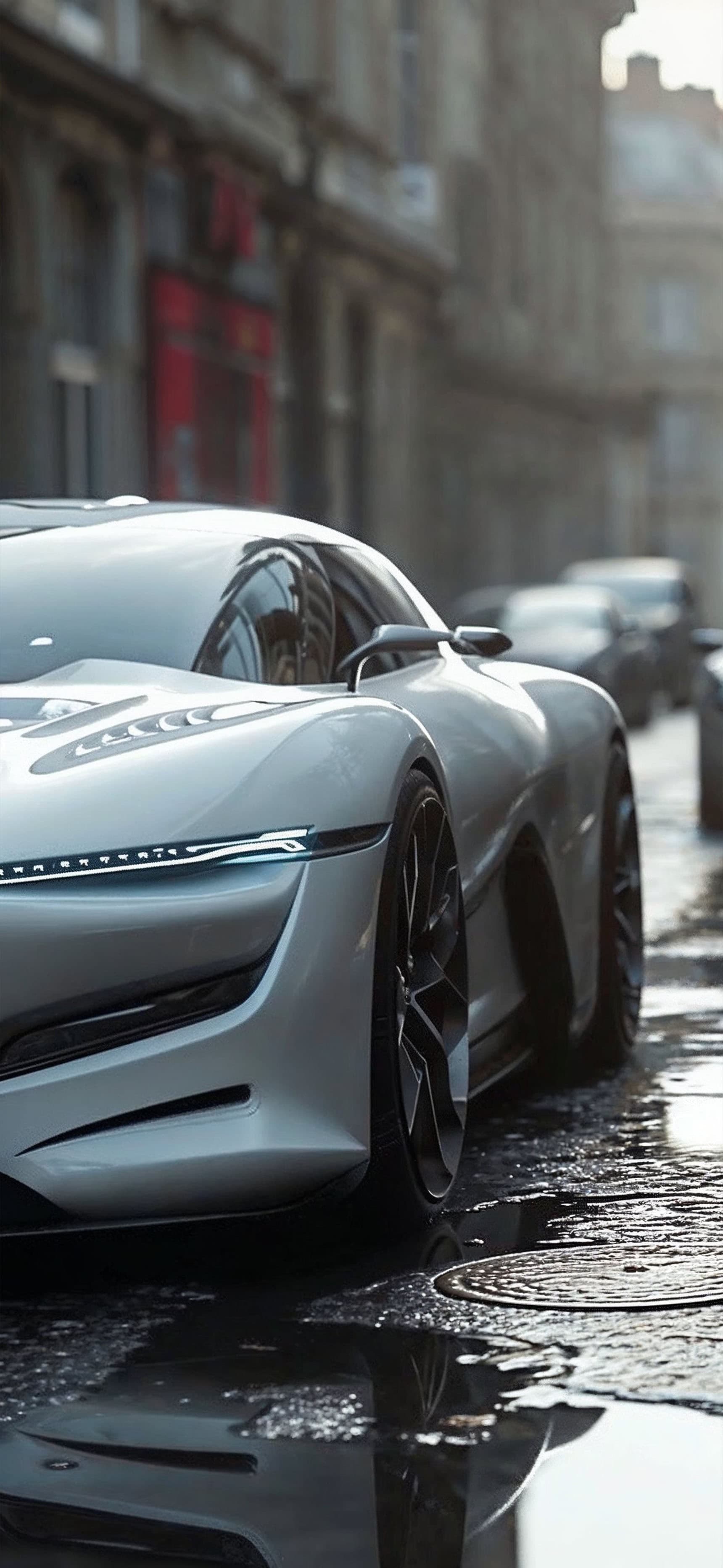 Sleek Silver Car - Pro phone wallpaper