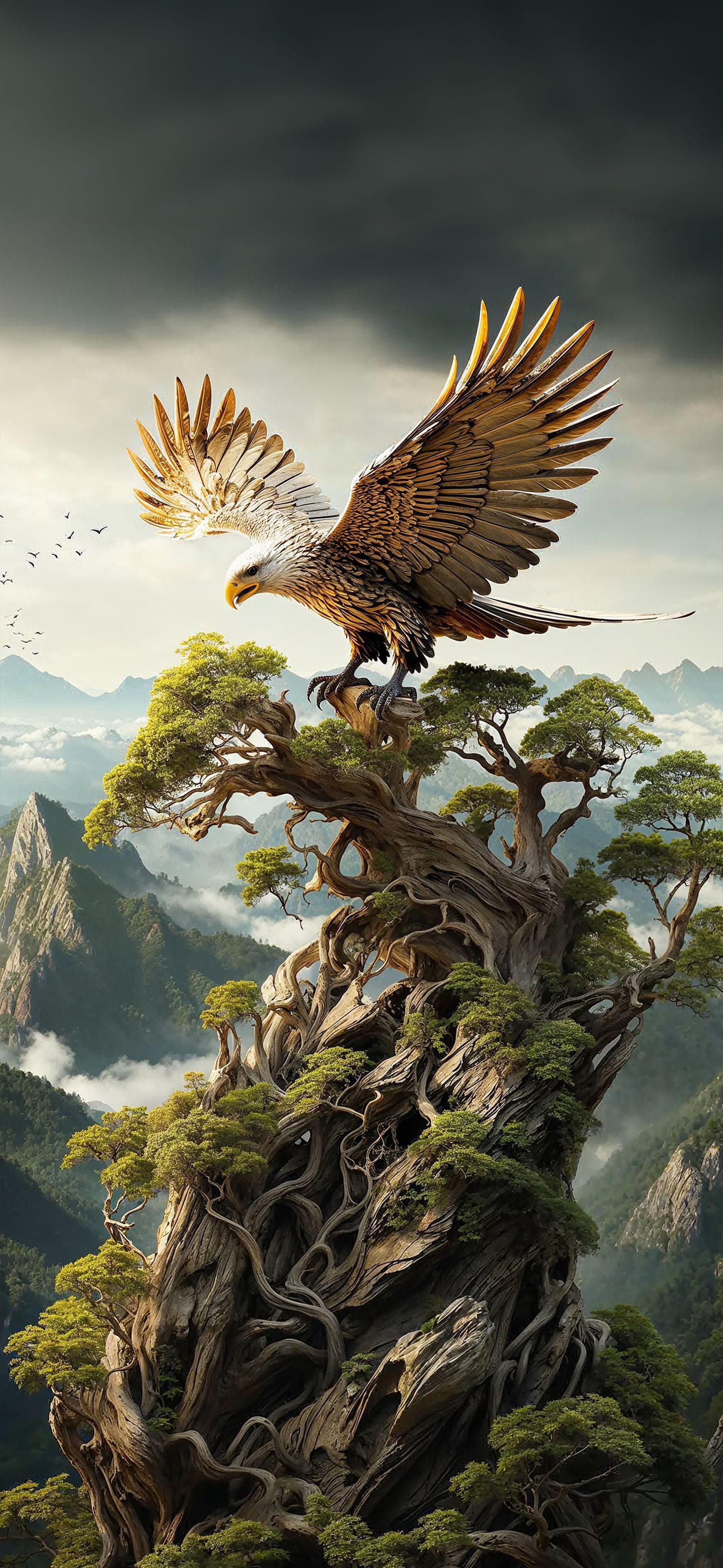 Eagle Perched Majesty - Pro phone wallpaper
