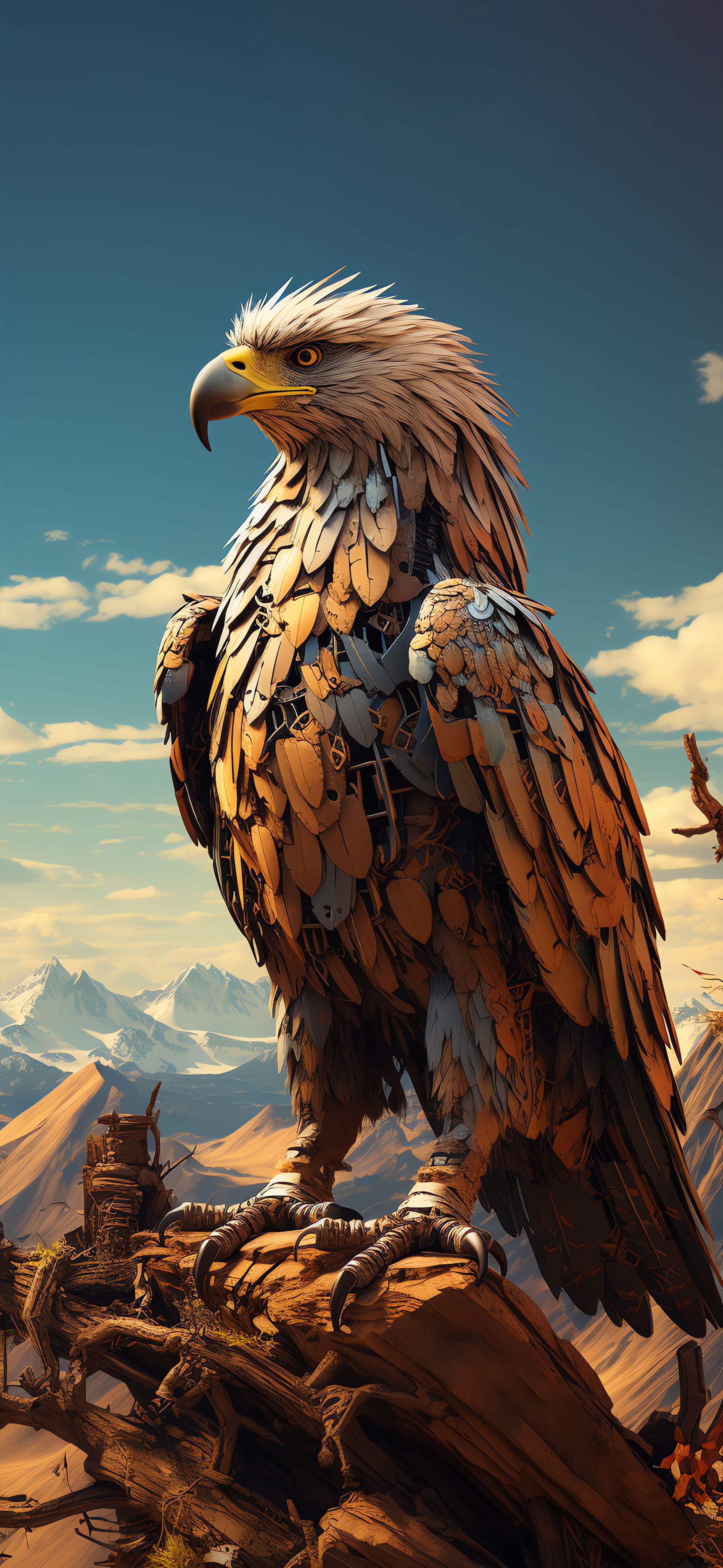 Mechanical Eagle Guardian - Pro phone wallpaper
