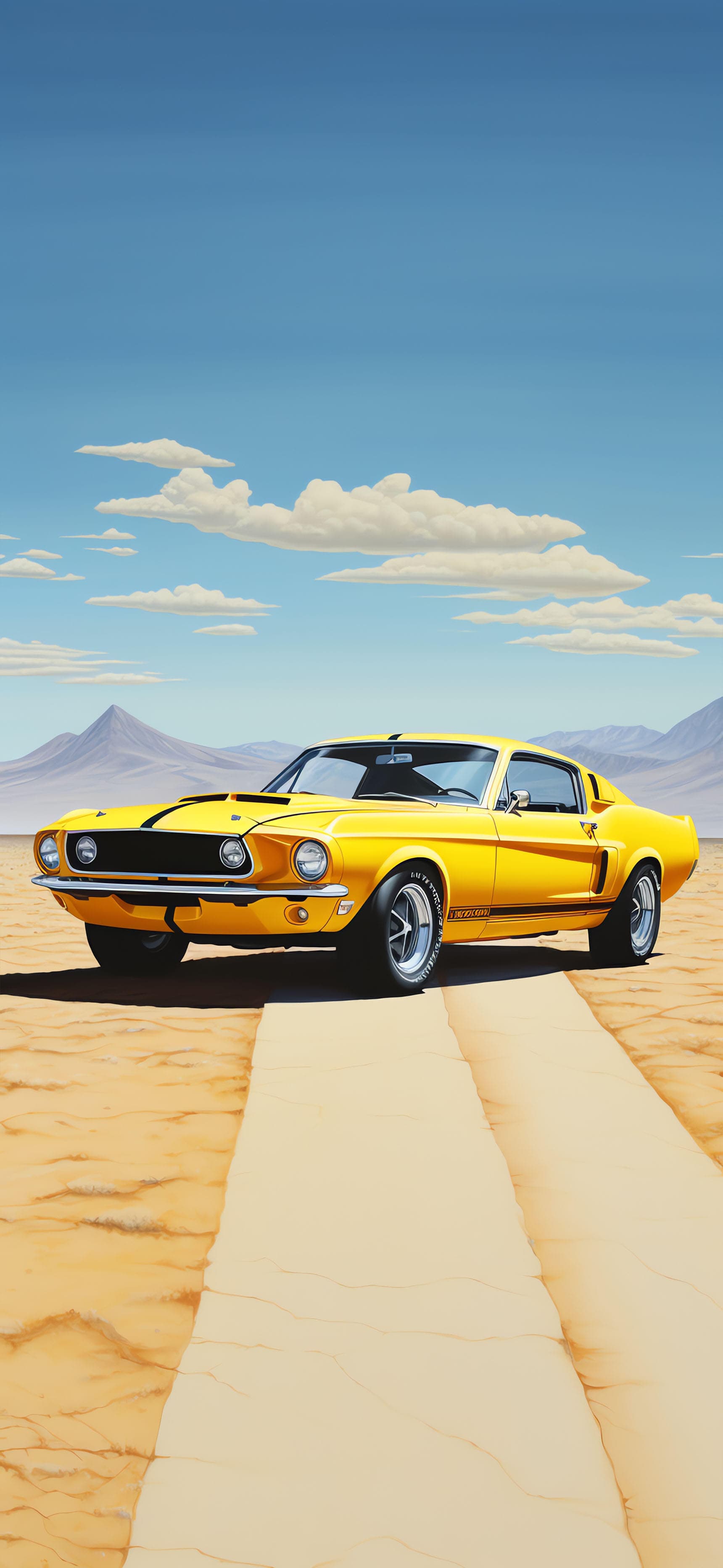 Vintage Yellow Car - Pro phone wallpaper