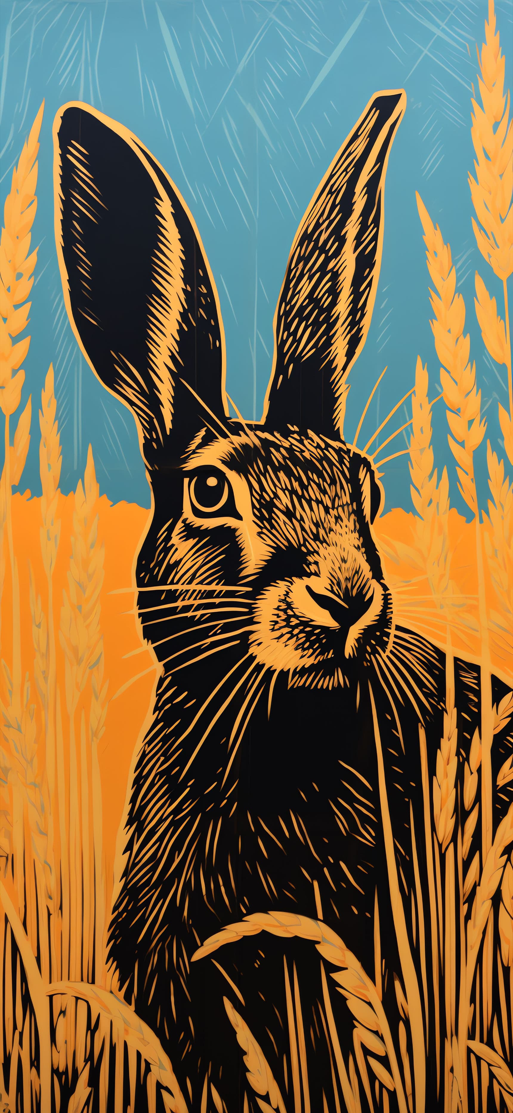 Hare in Wheatfield - Pro phone wallpaper