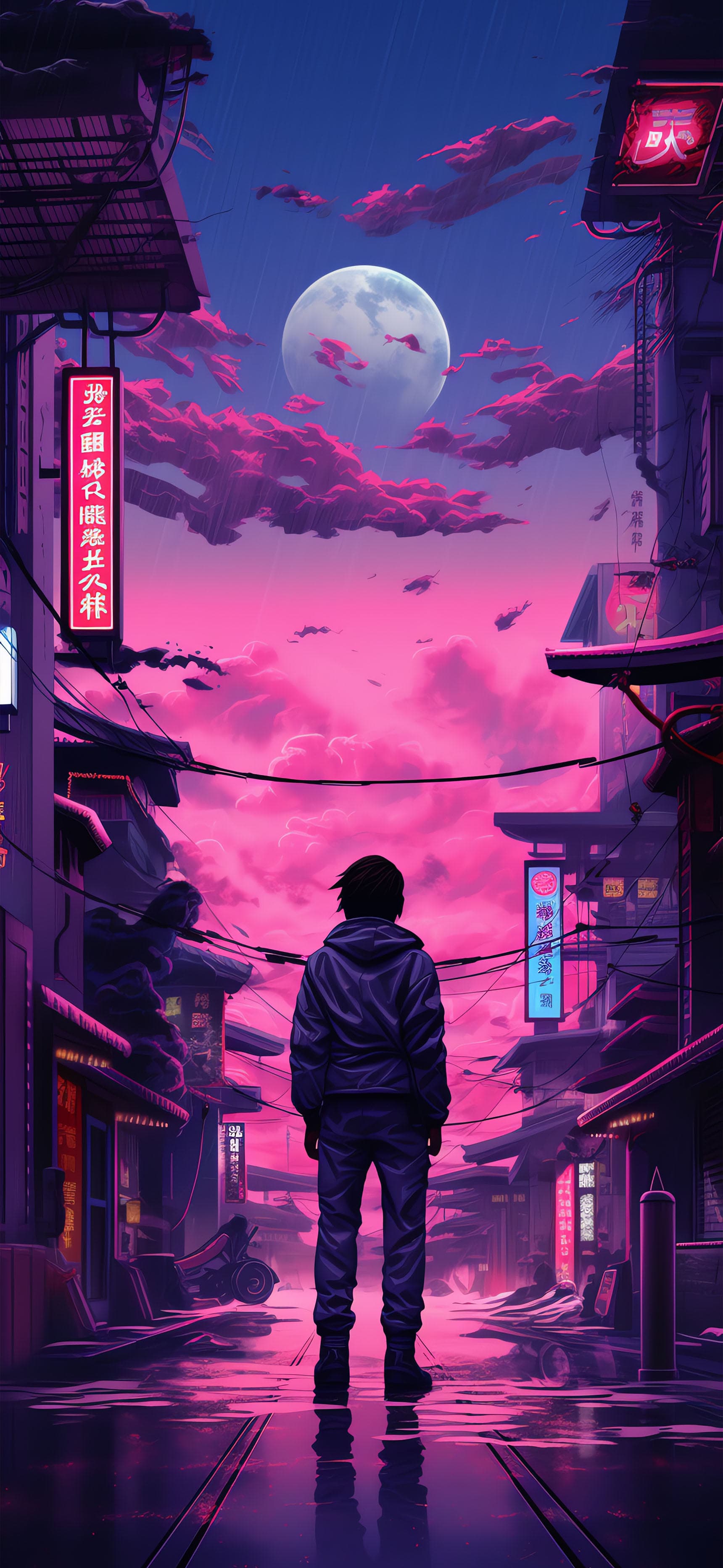 Neon Alleyway - Pro phone wallpaper