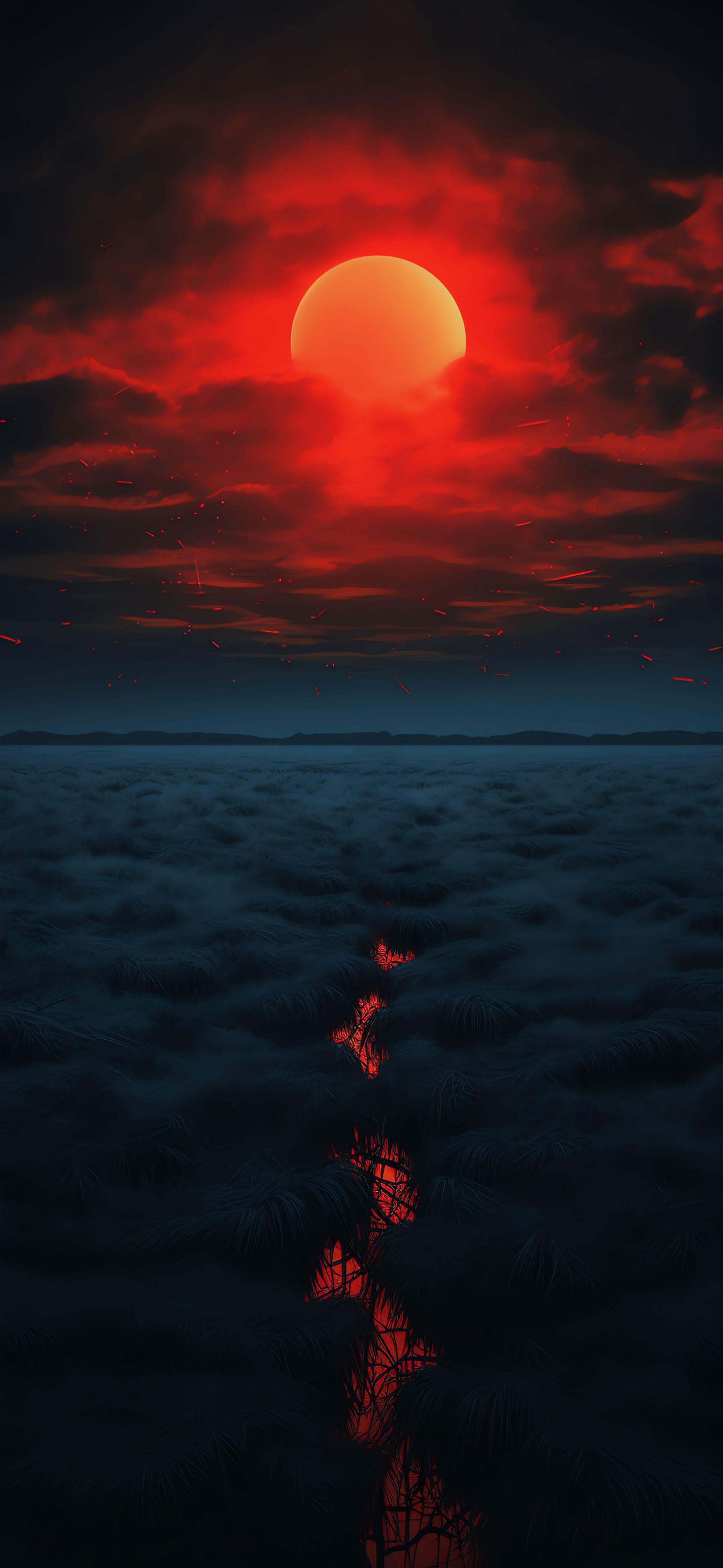 Crimson Sunset - Pro phone wallpaper