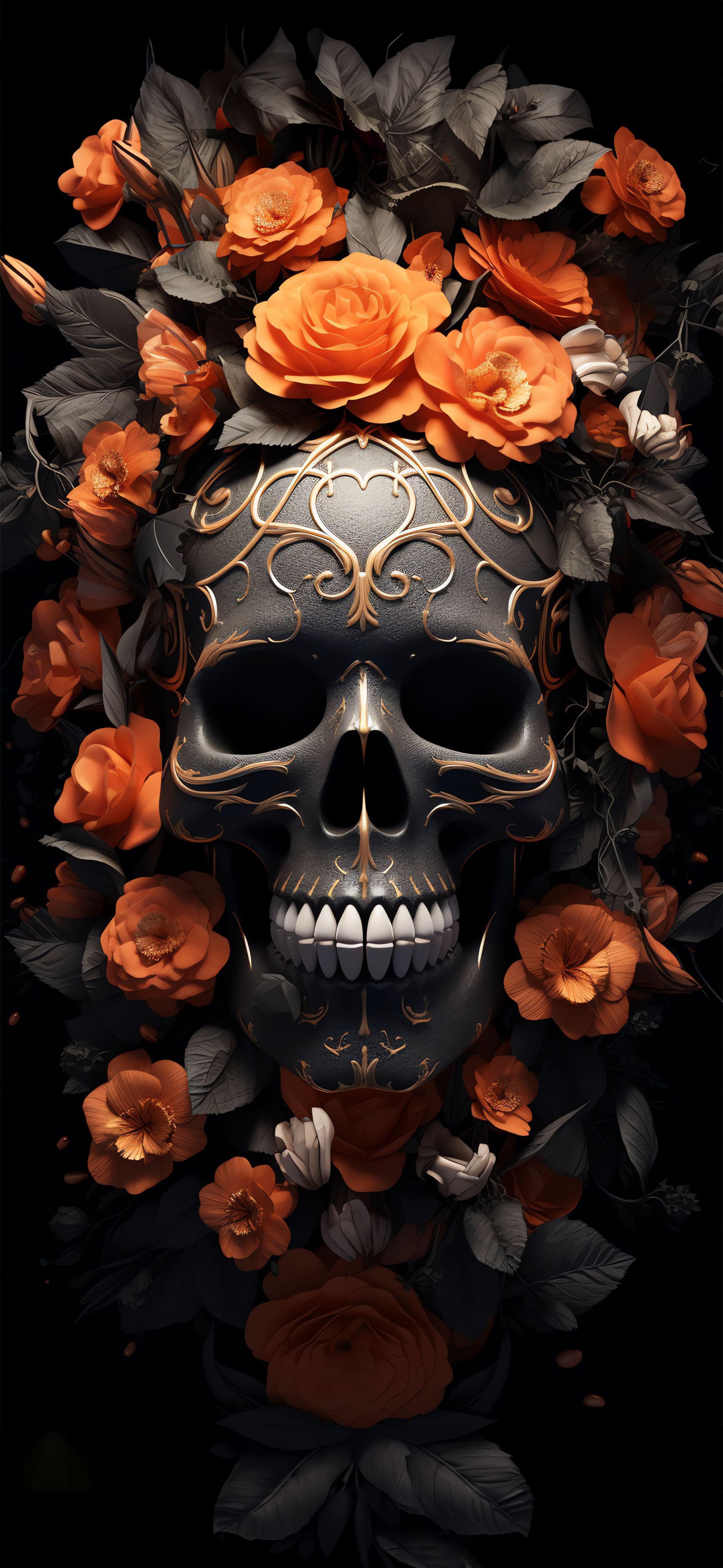 Floral Skull - Pro phone wallpaper