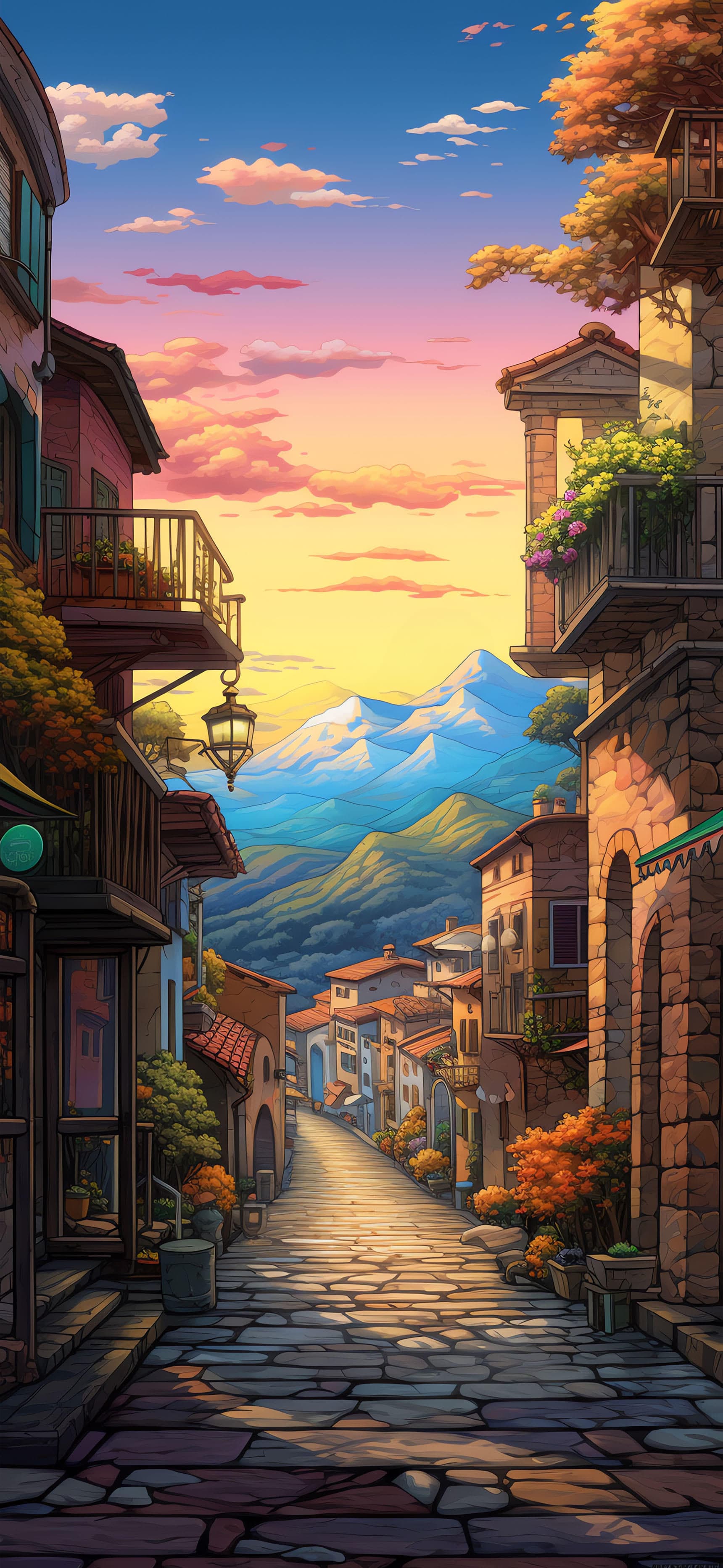 Italian Village Vista - Pro phone wallpaper