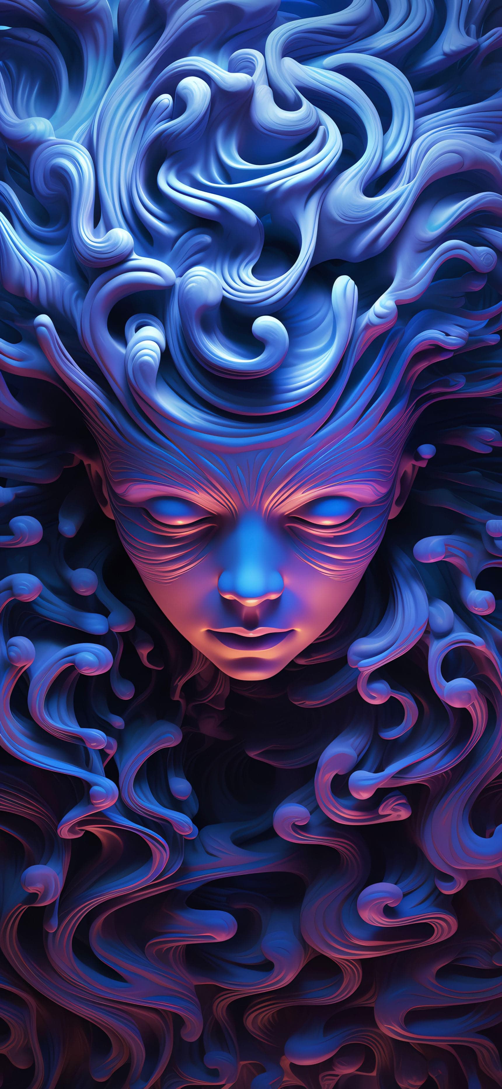 Mystic Face Swirls - Pro phone wallpaper