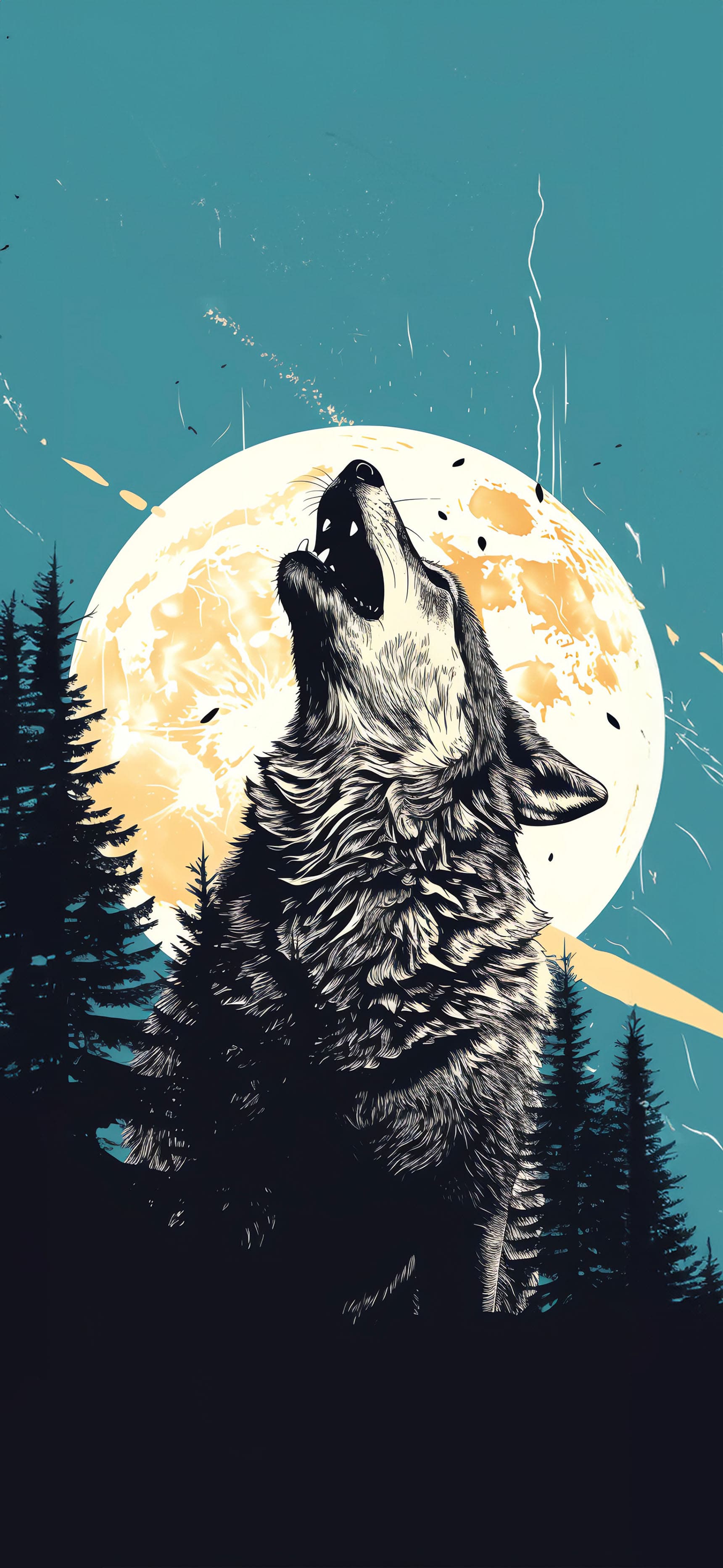 Howling Wolf Moon - Pro phone wallpaper