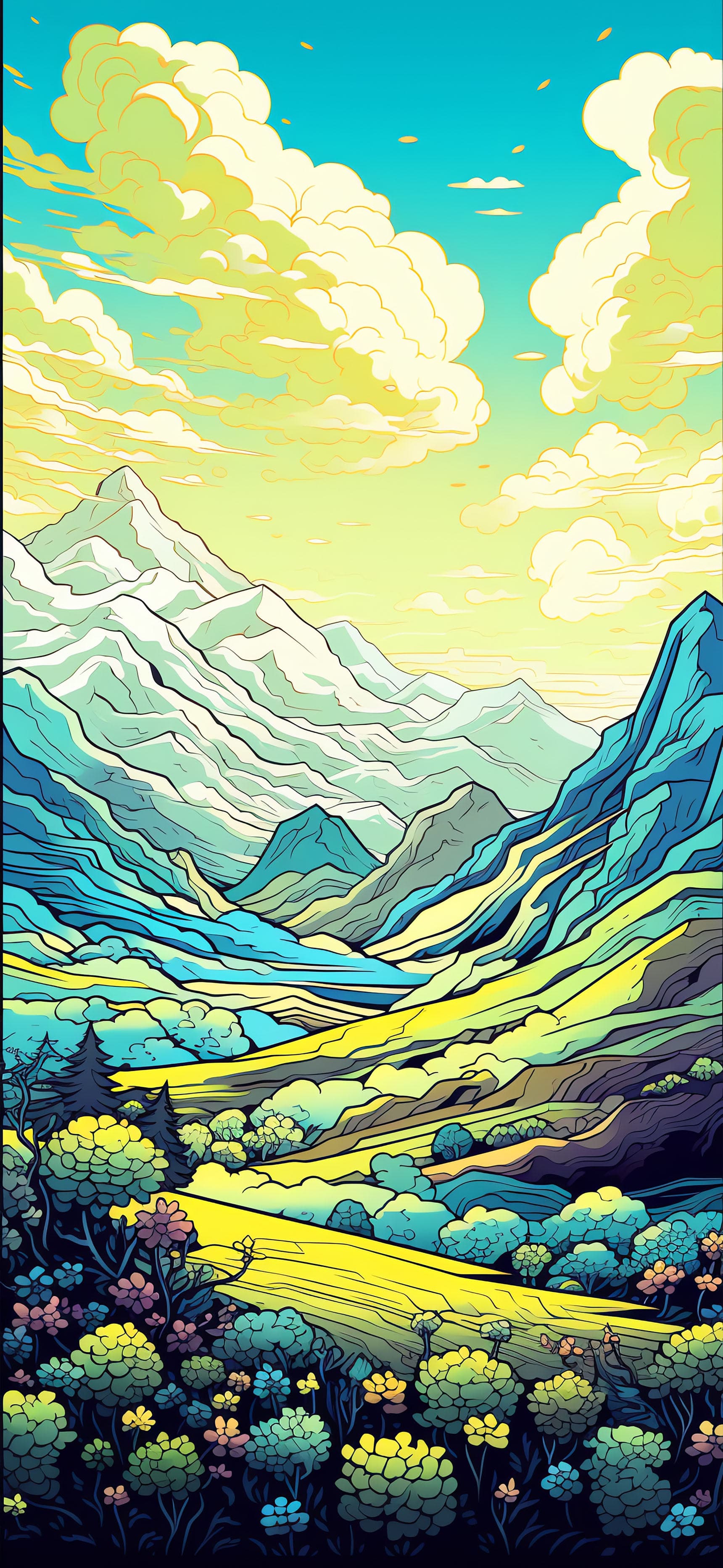 Vibrant Valley View - Pro phone wallpaper