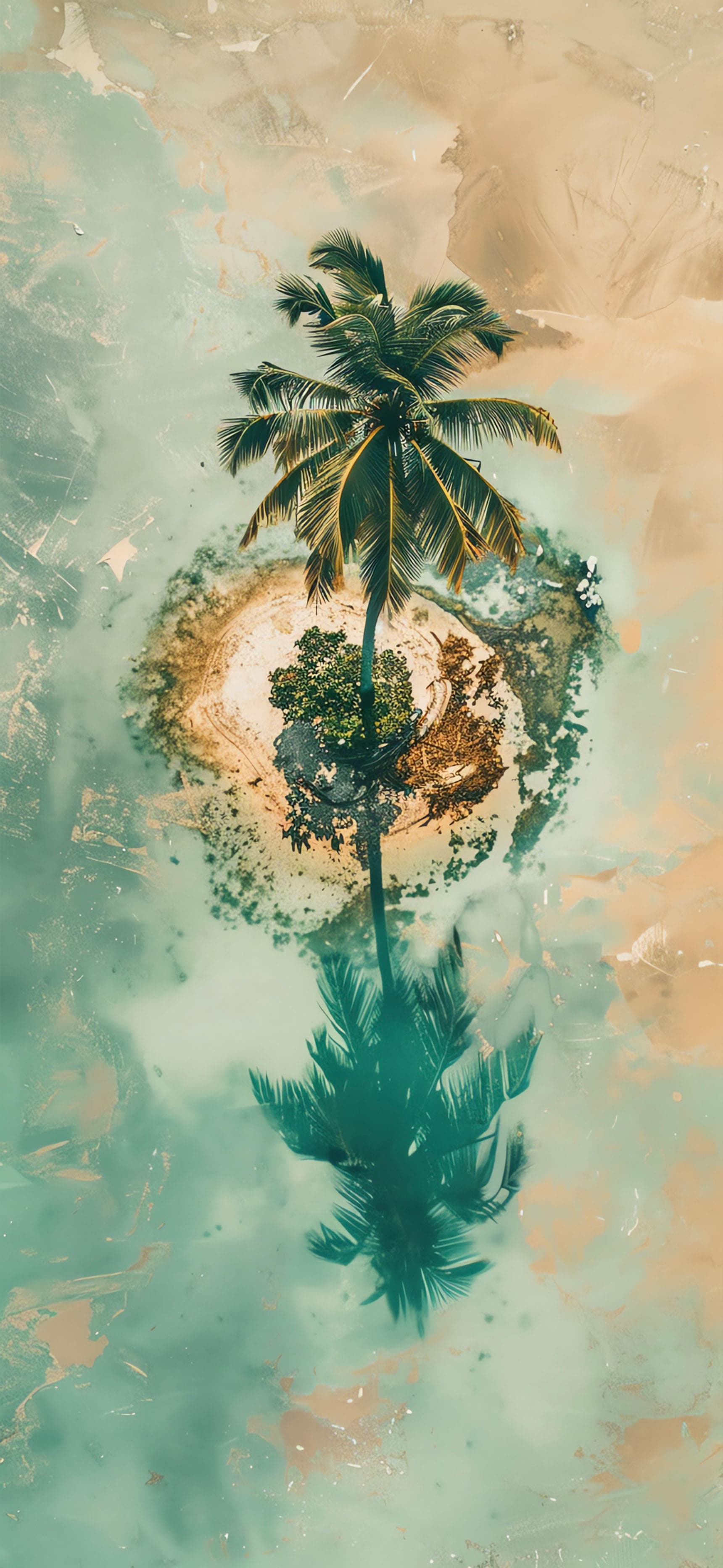 Tropical Island Reflection - Pro phone wallpaper