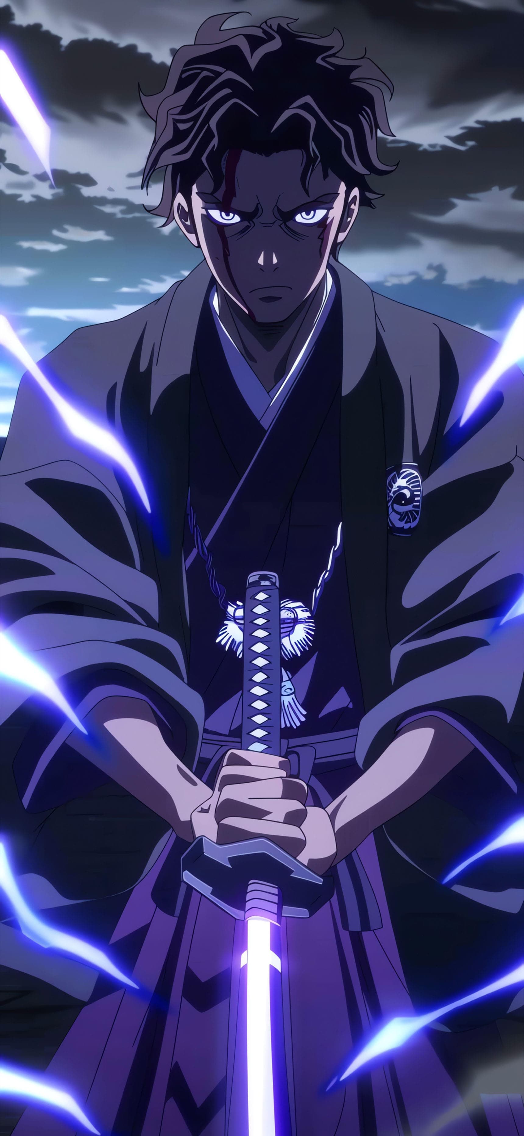 Samurai Anime Glow - Pro phone wallpaper