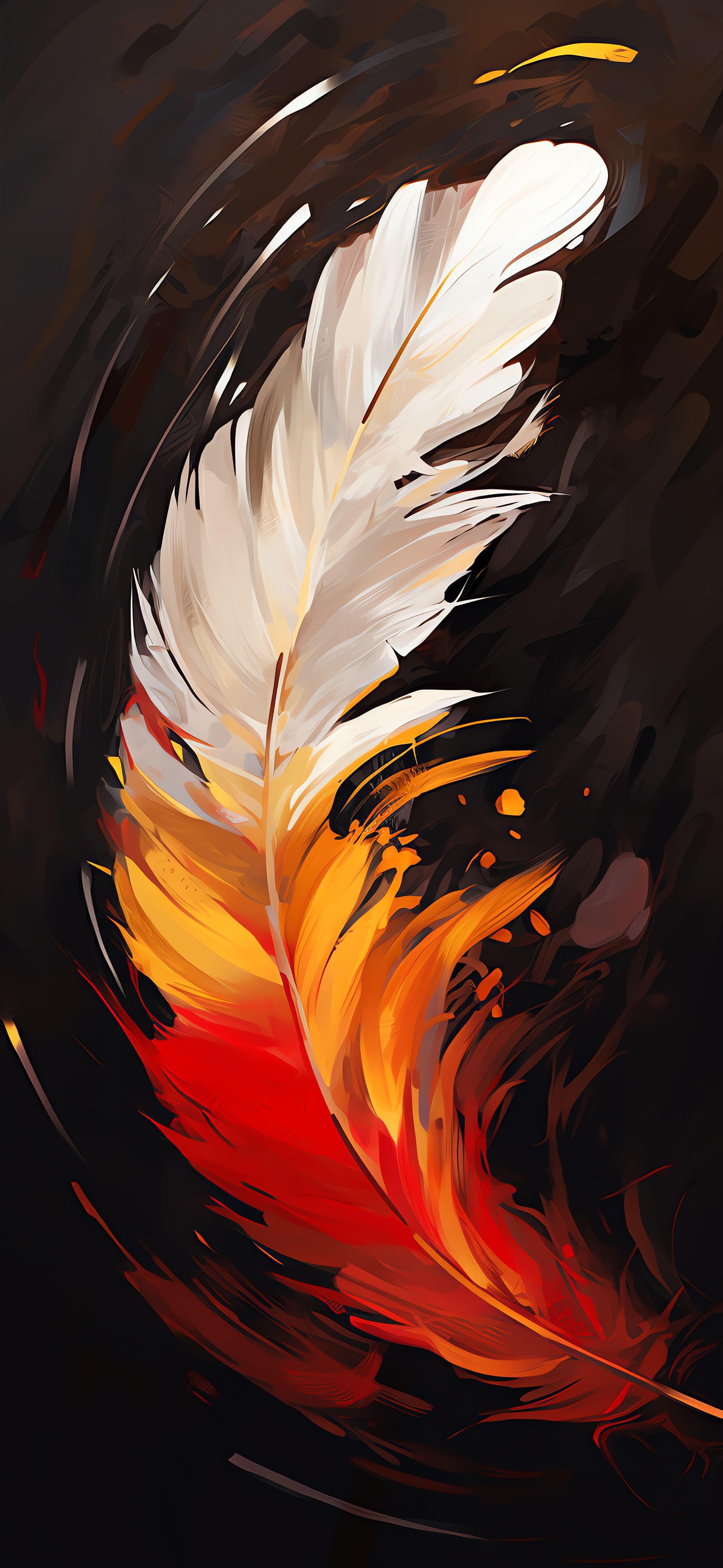 Fiery Feather Art - Pro phone wallpaper
