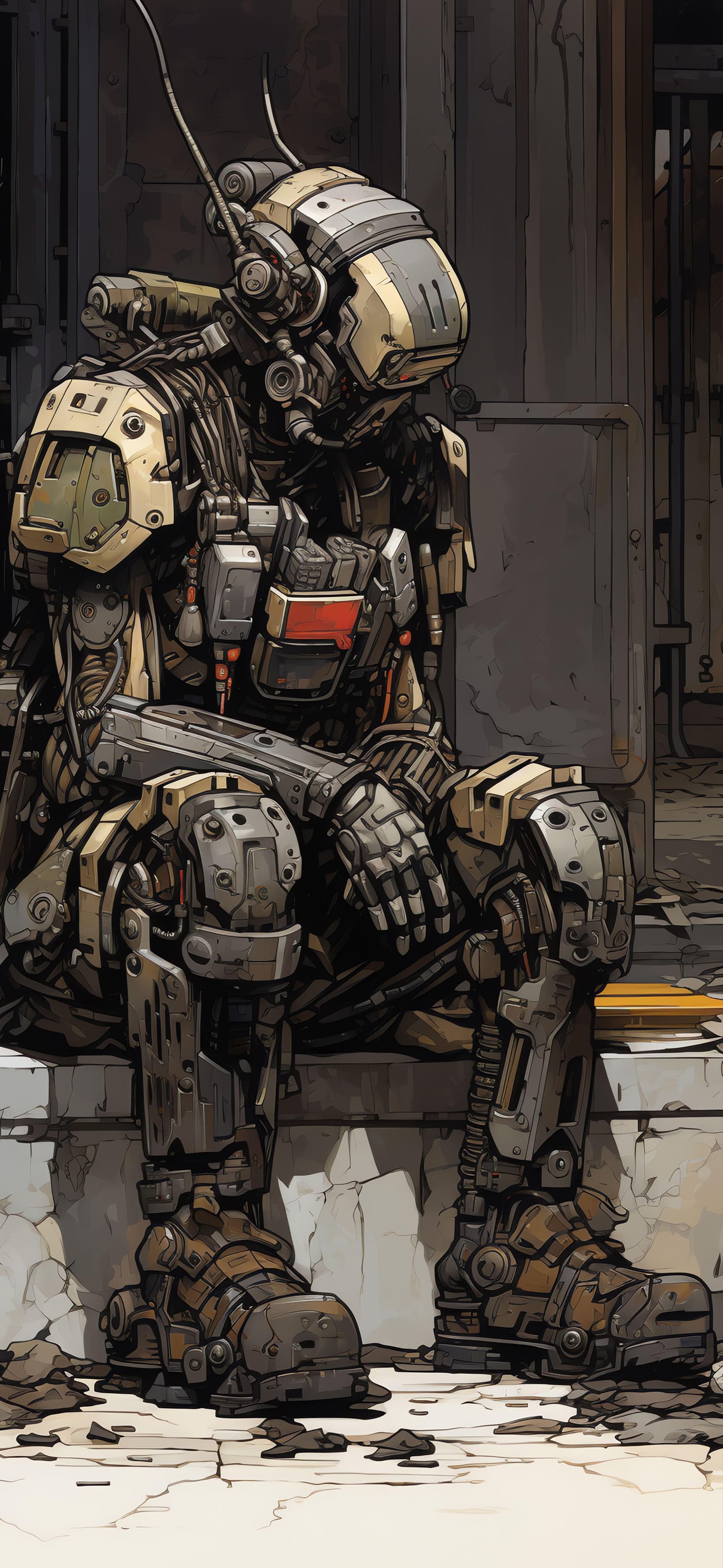 Worn Robot Solitude - Pro phone wallpaper