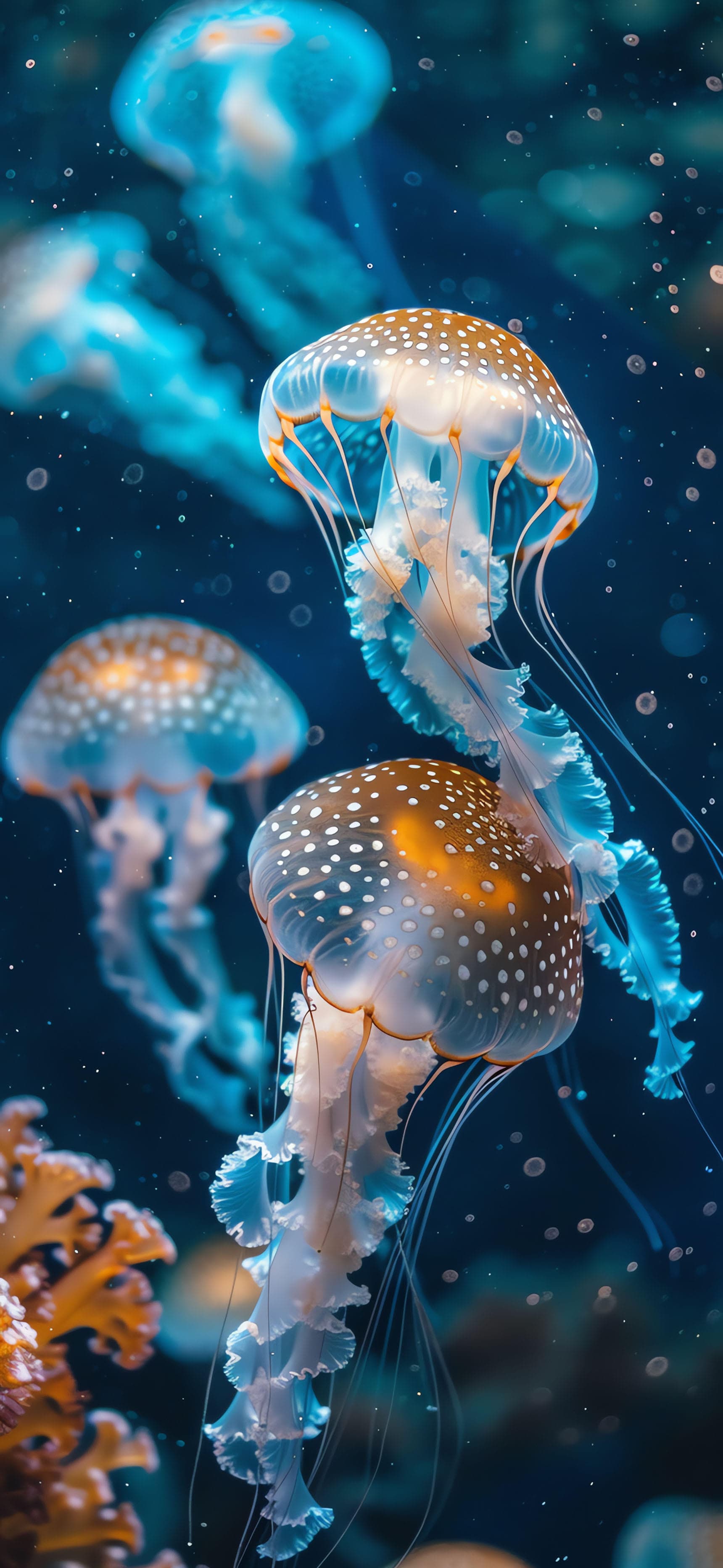 Underwater Jellyfish Dance - Pro phone wallpaper