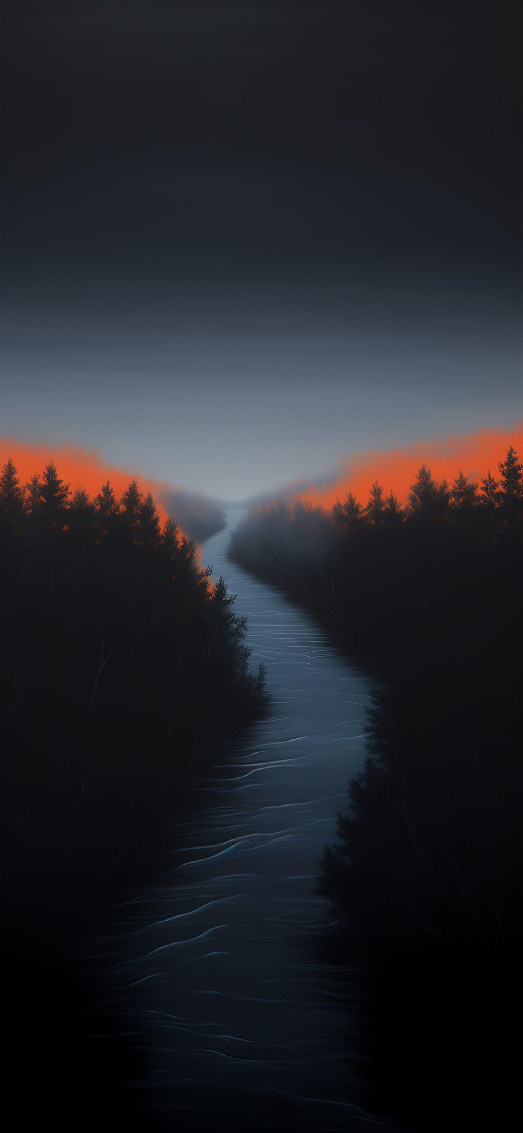 Misty Forest River - Pro phone wallpaper