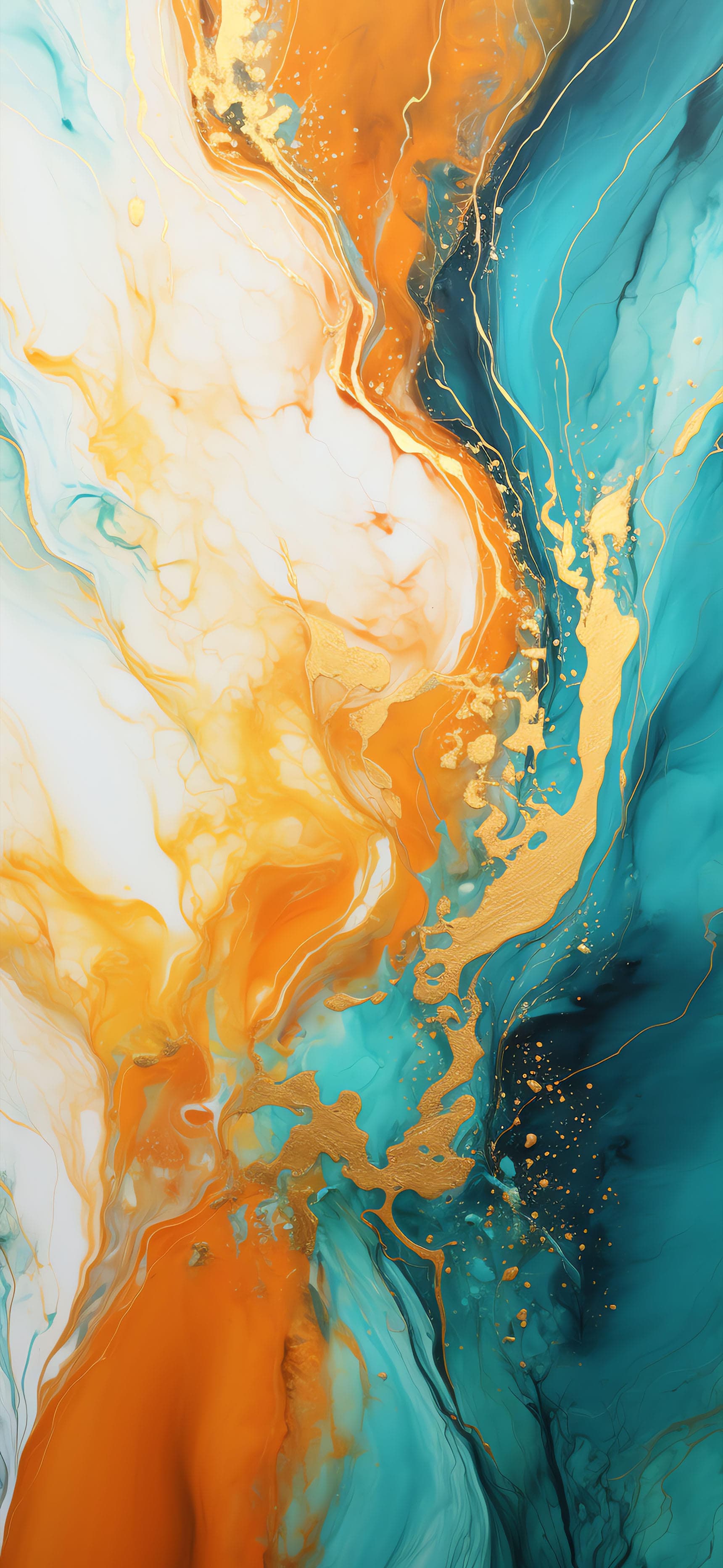 Golden Fluid Art - Pro phone wallpaper