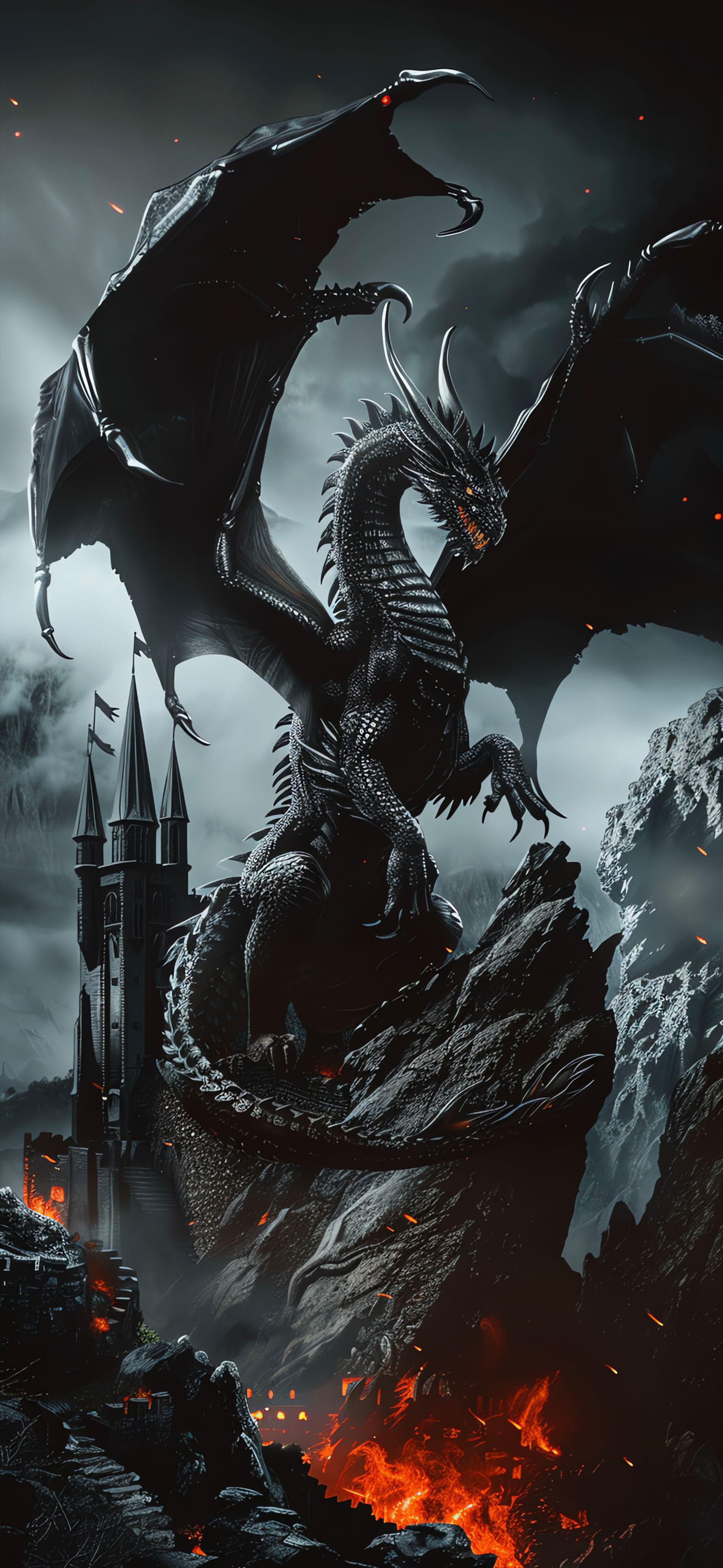 Dragon Castle Inferno - Pro phone wallpaper