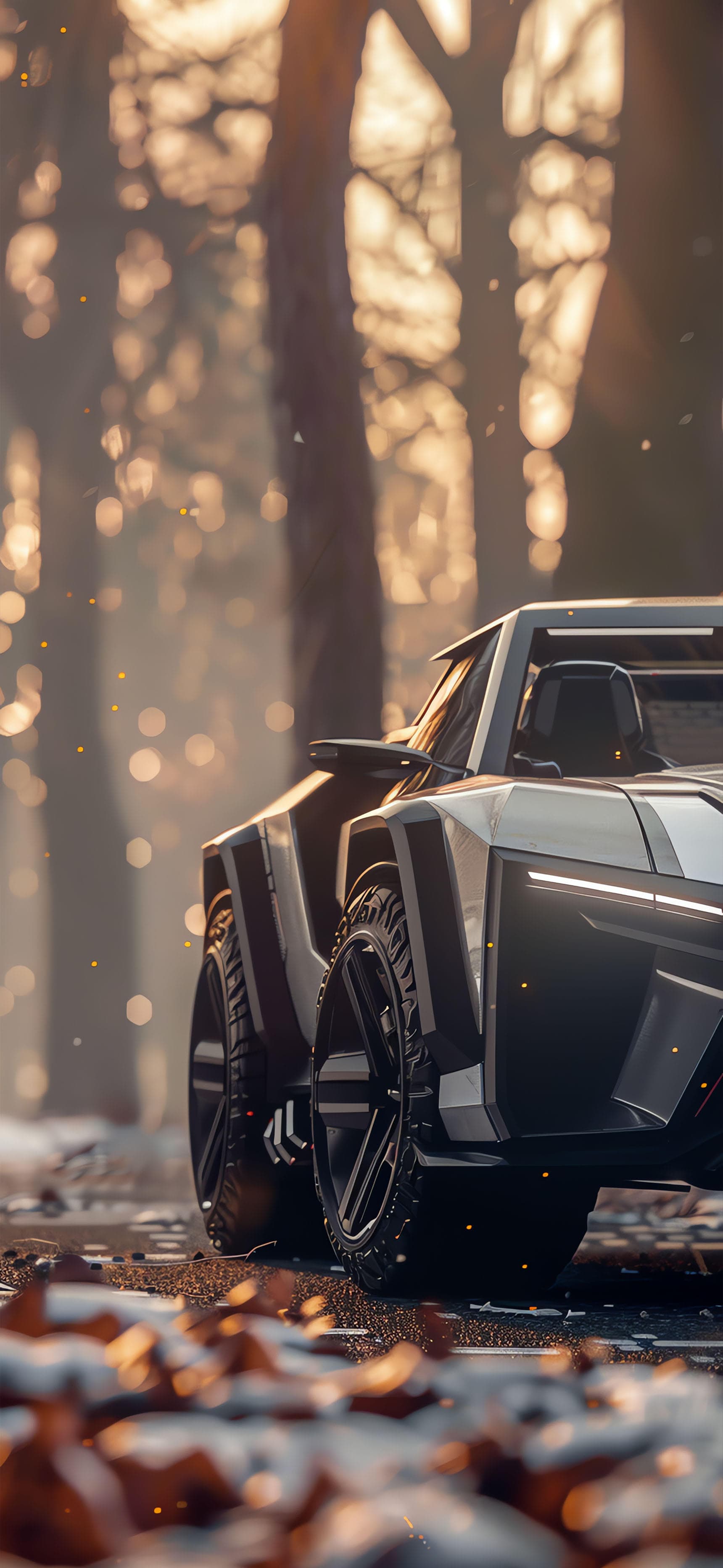 Futuristic Forest Vehicle - Pro phone wallpaper