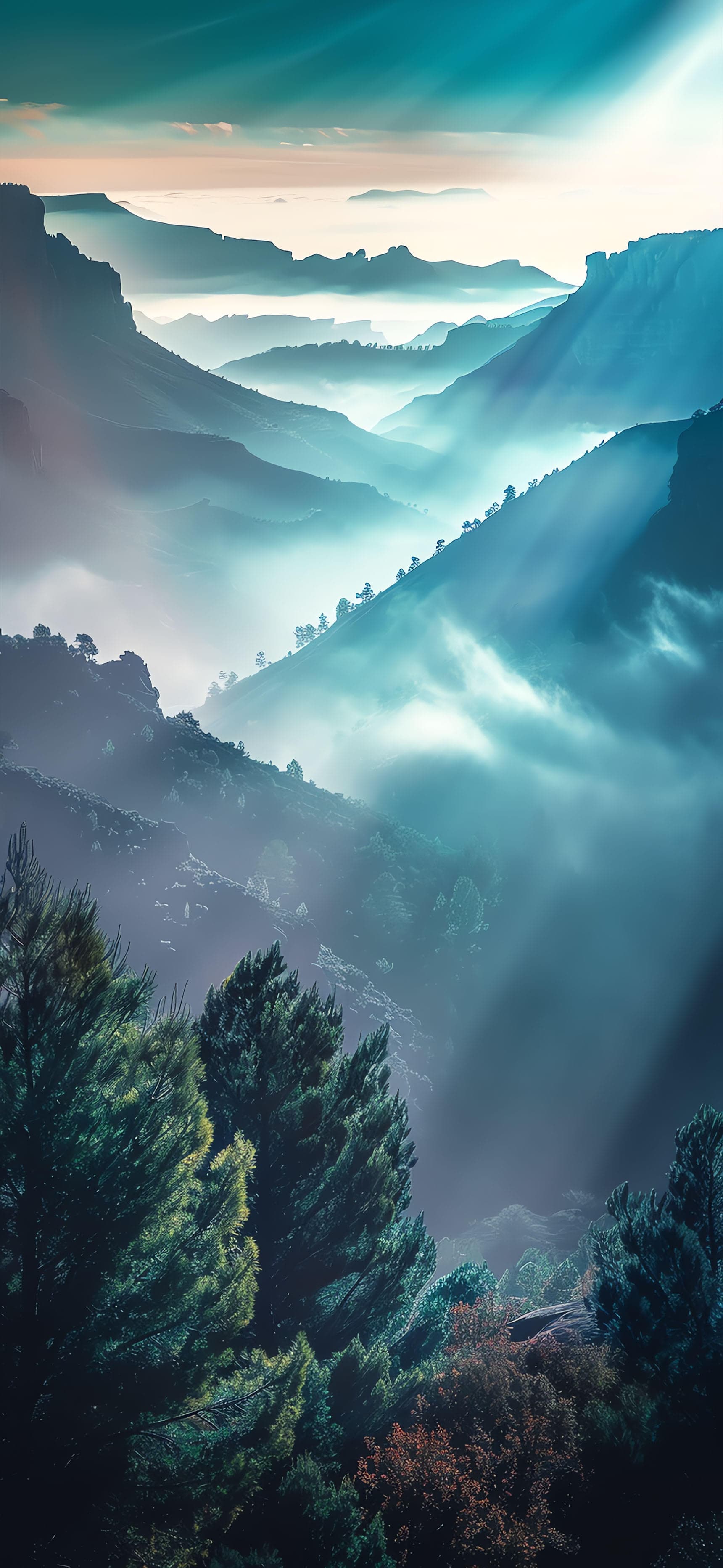 Misty Mountain Vista - Pro phone wallpaper