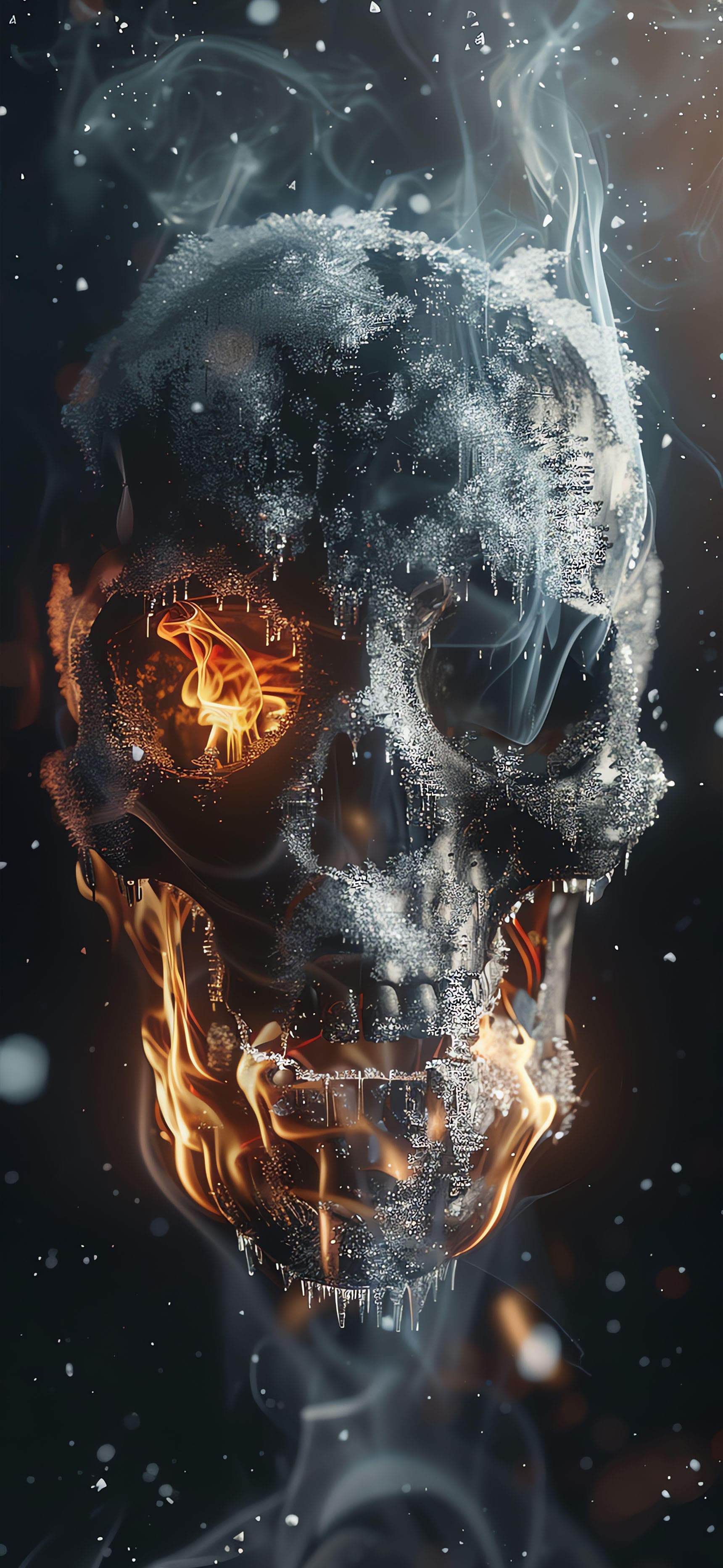 Frozen Skull Embers - Pro phone wallpaper