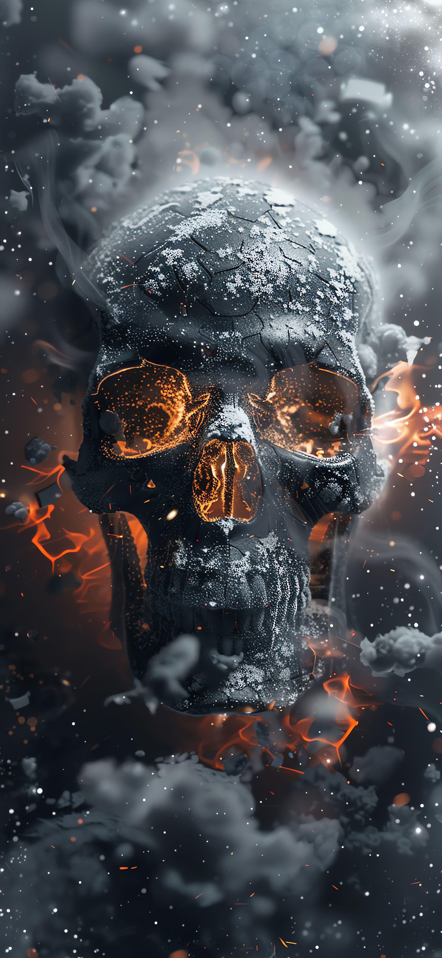 Icy Skull Inferno - Pro phone wallpaper