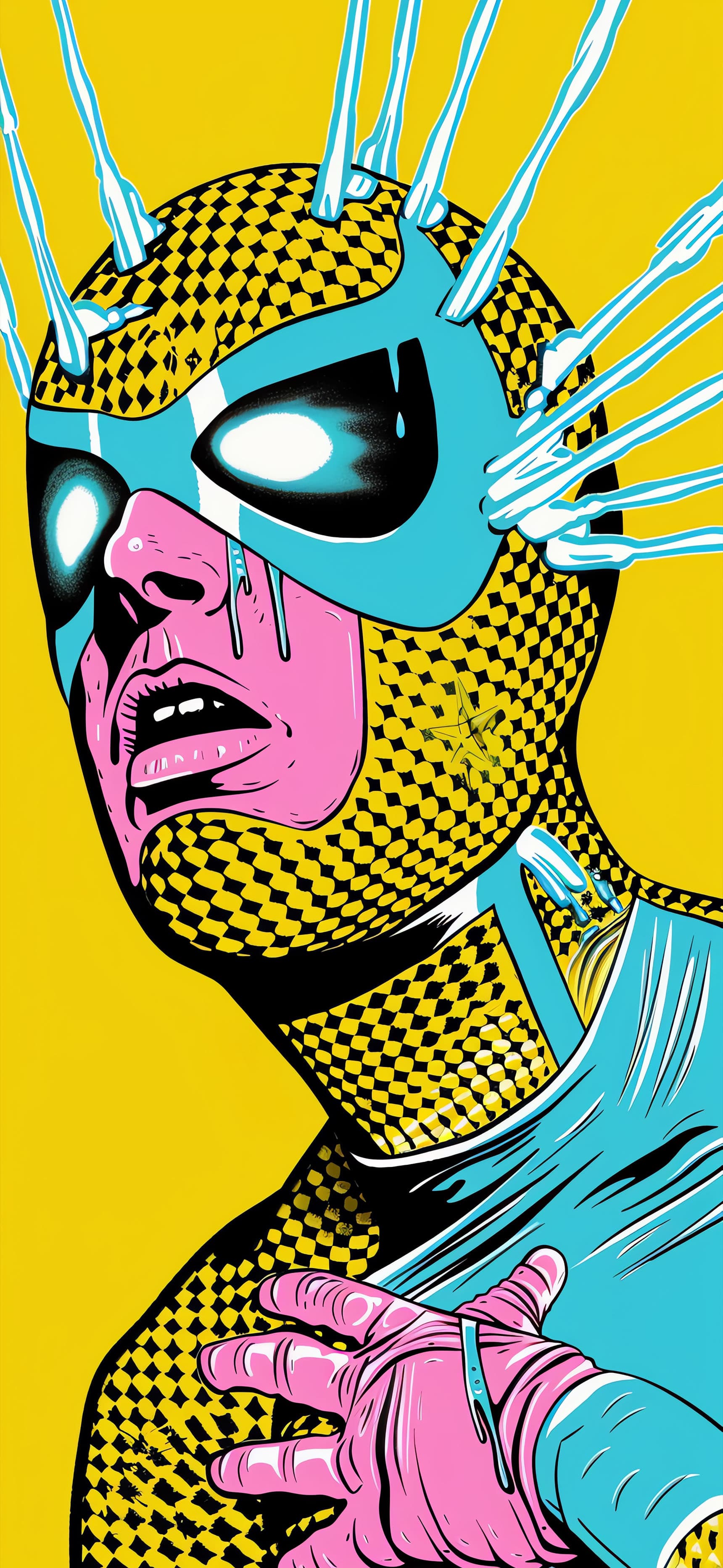 Distorted Masked Portrait - free phone wallpaper