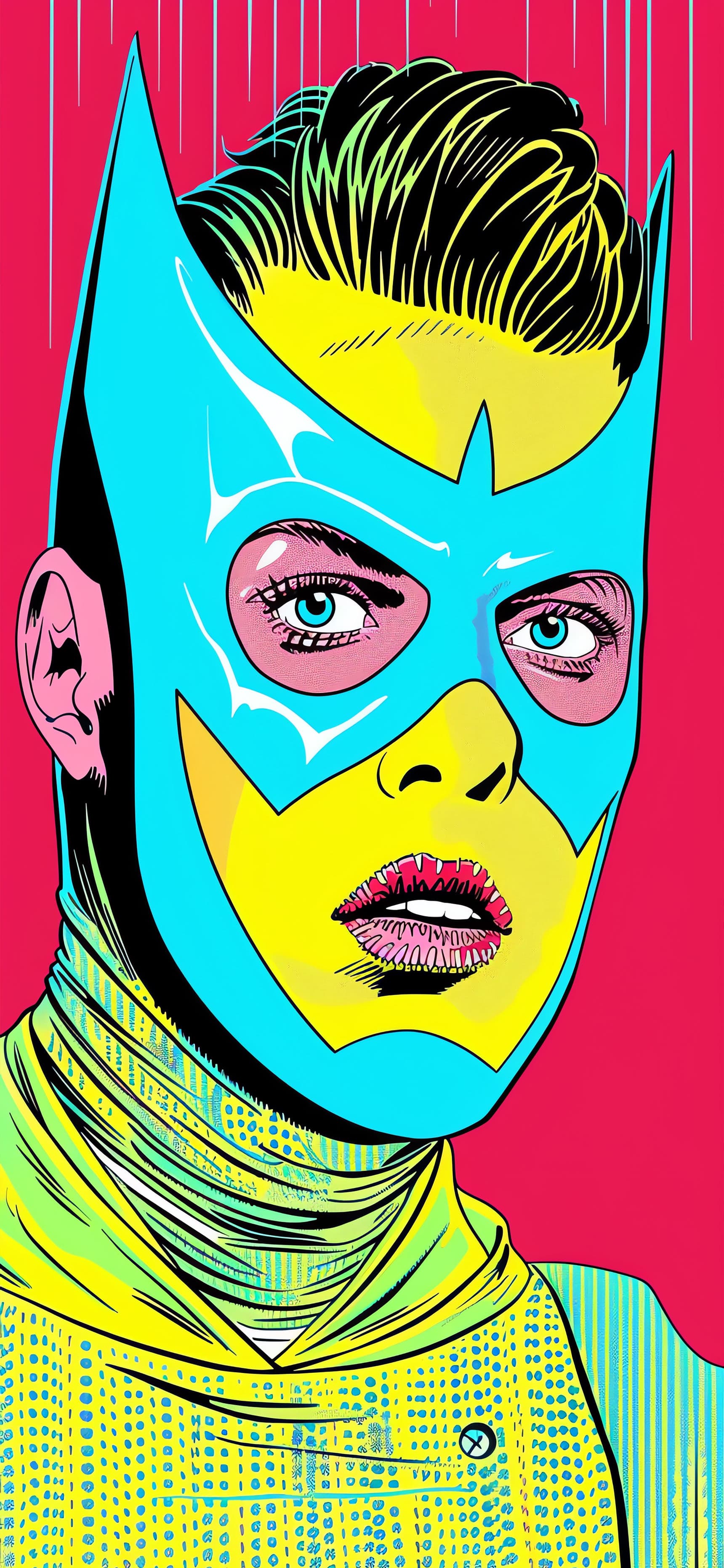 Vibrant Masked Figure - Pro phone wallpaper