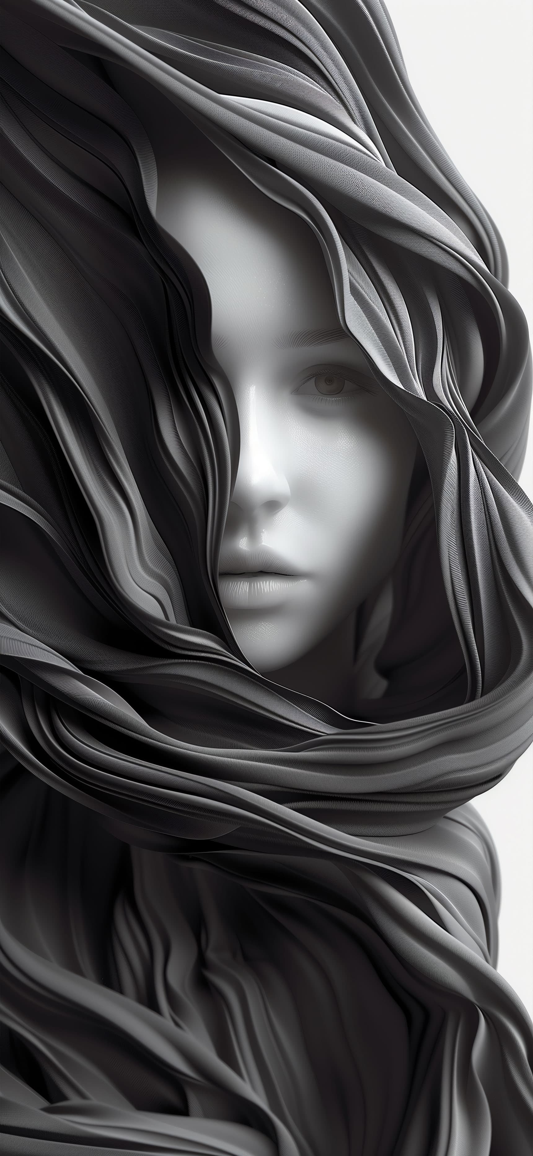 Draped Figure Art - Pro phone wallpaper