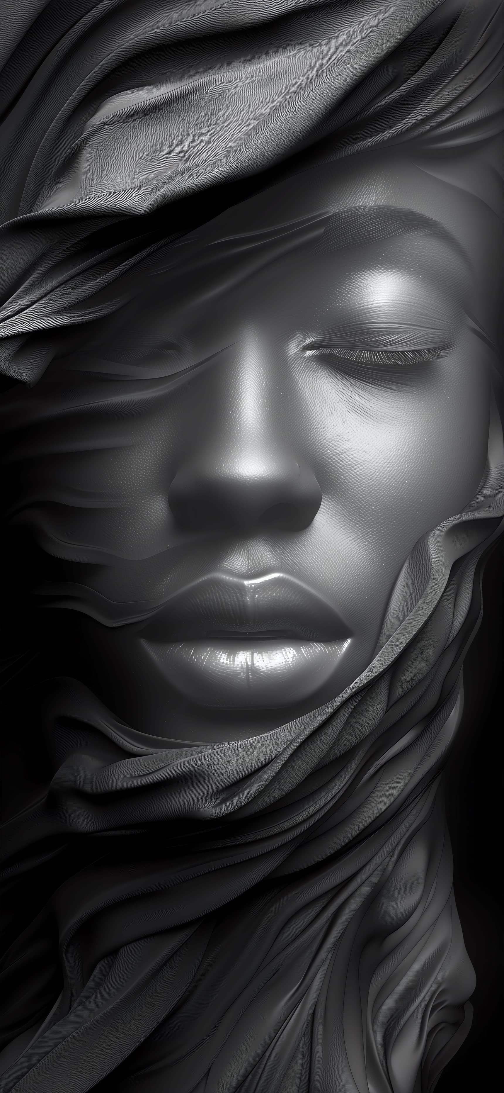 Veiled Silver Portrait - Pro phone wallpaper