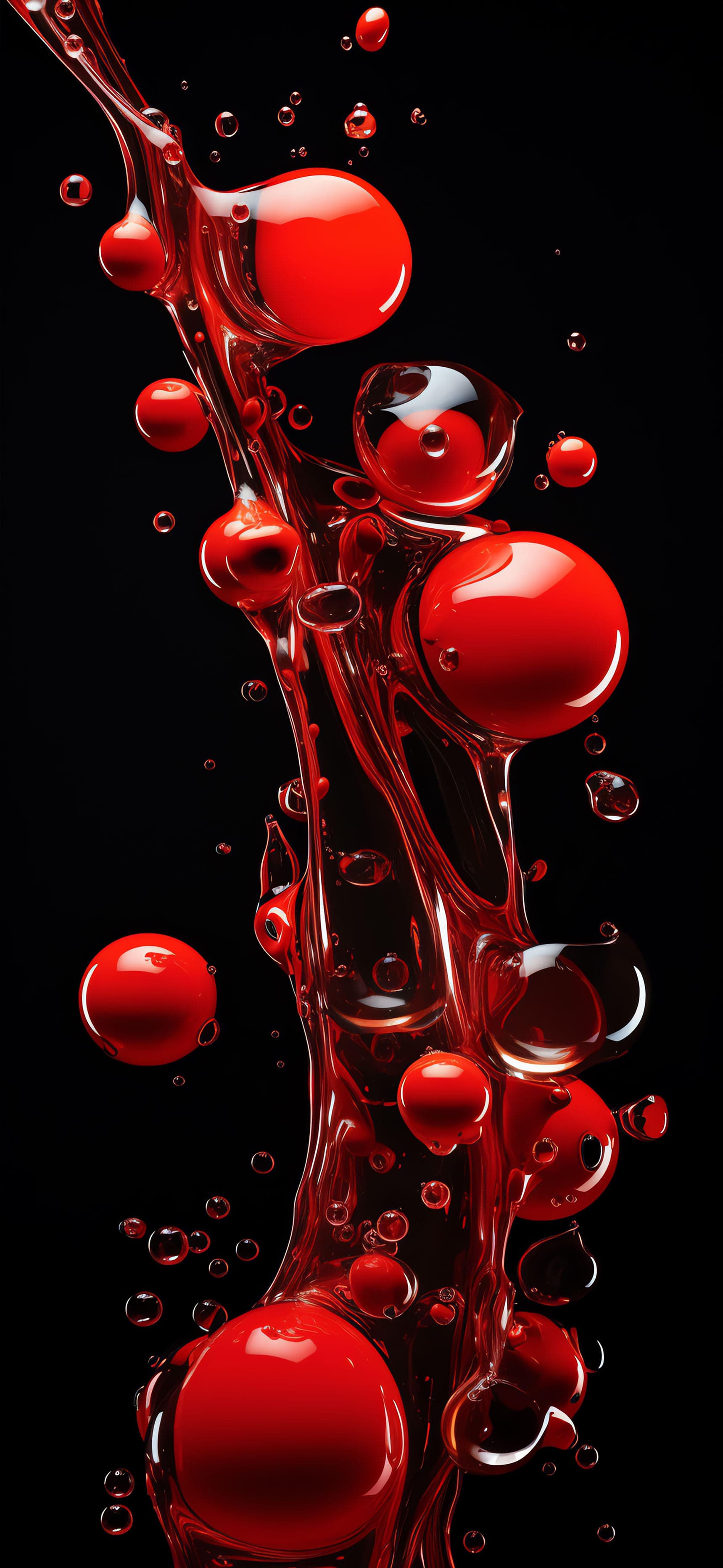Red Fluid Cascade - Pro phone wallpaper