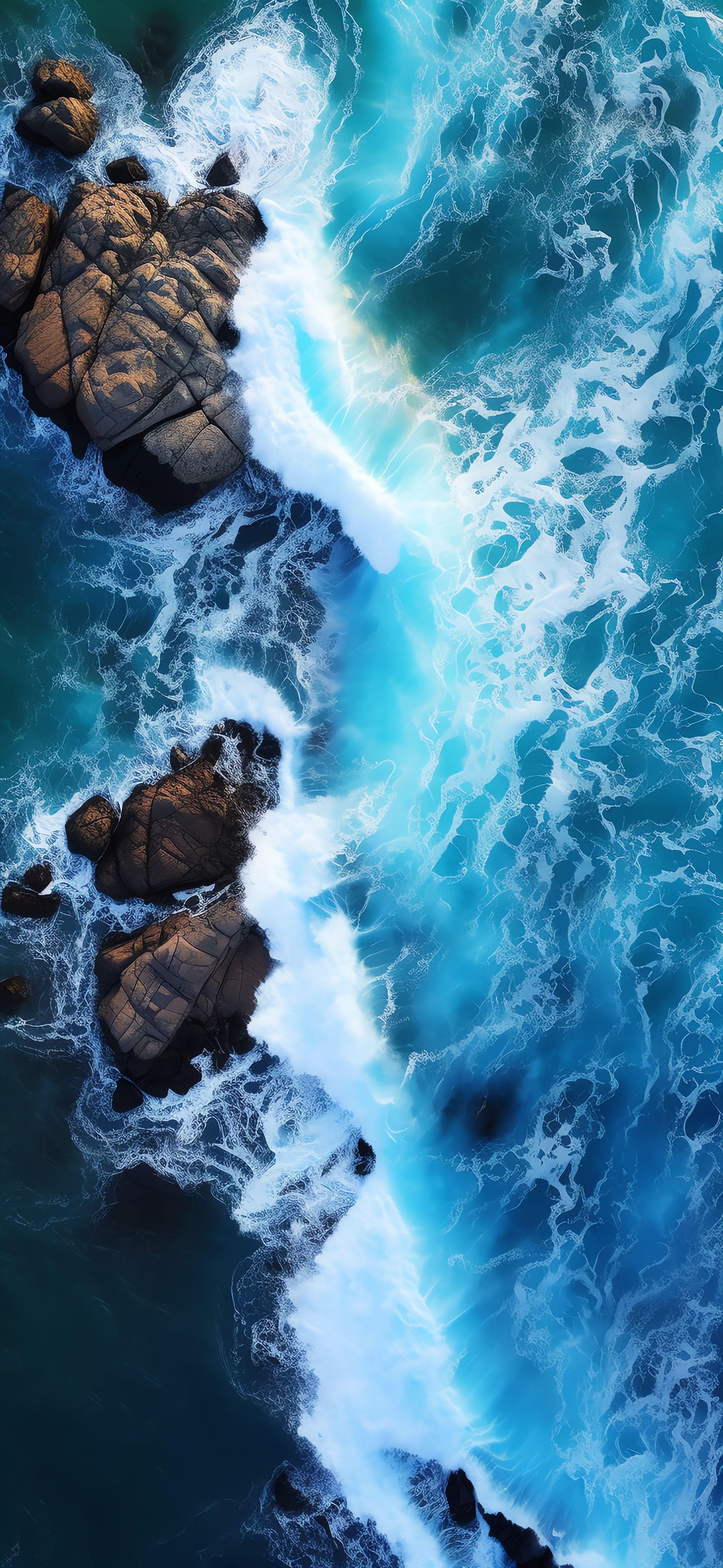 Ocean Wave Rocks - Pro phone wallpaper