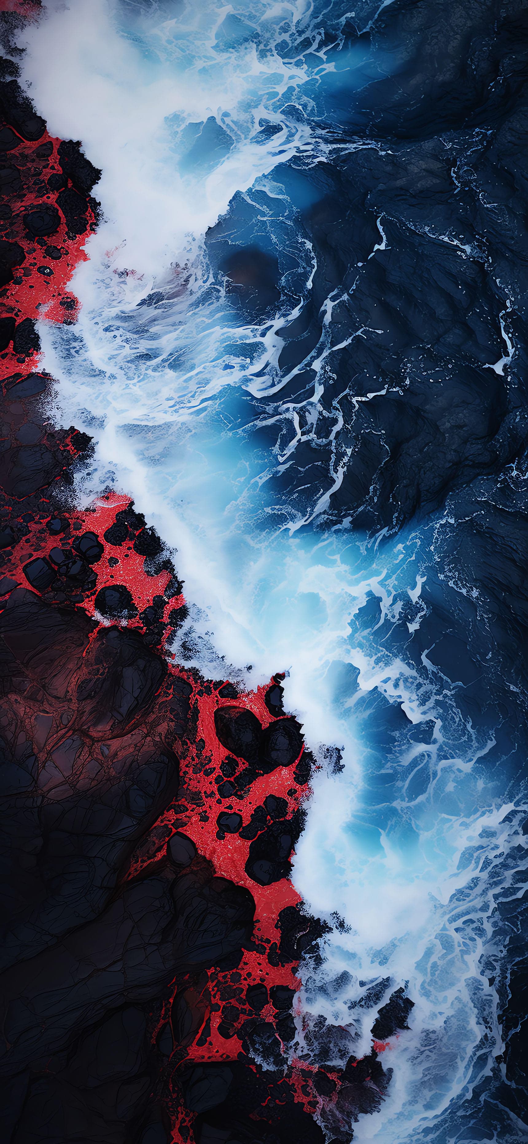 Lava Ocean Clash - Pro phone wallpaper