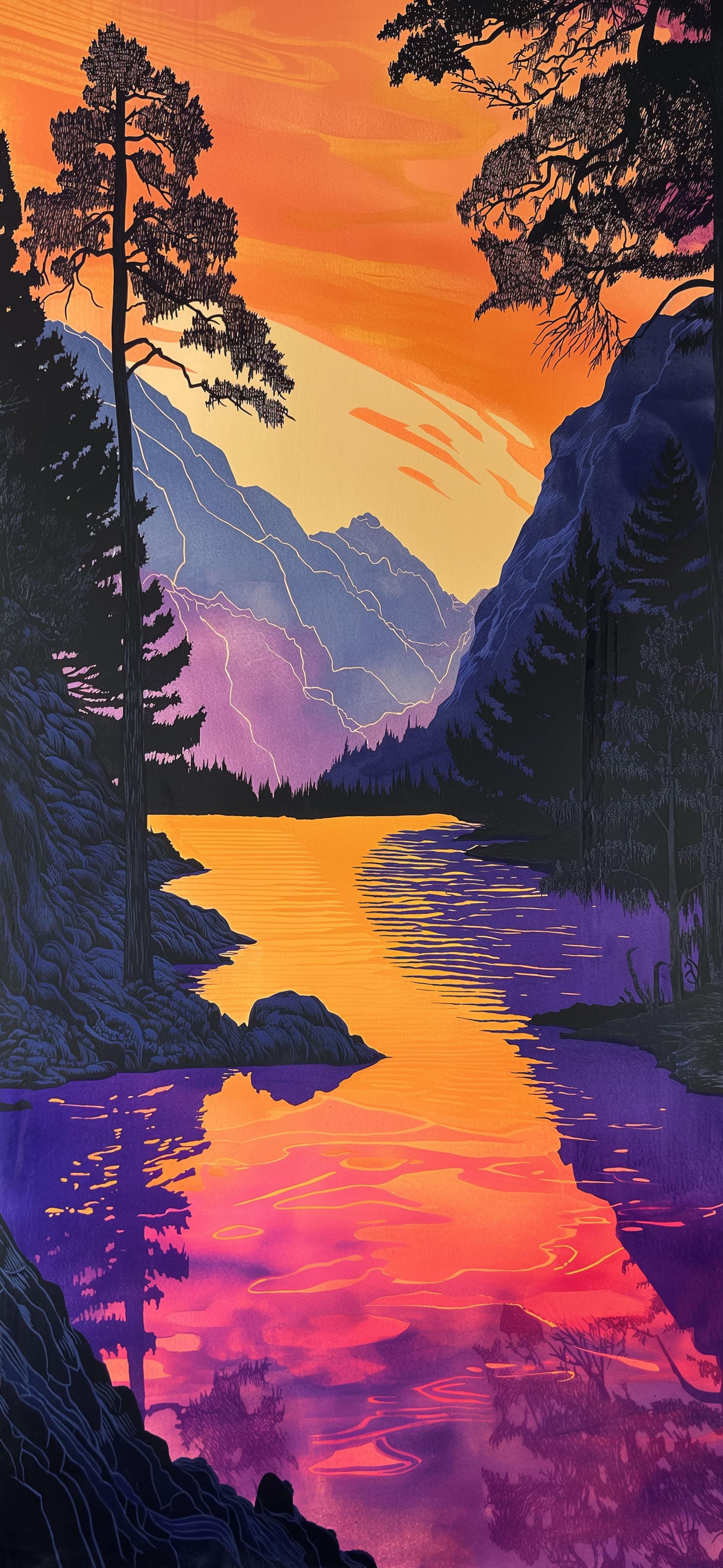 Golden River Valley - Pro phone wallpaper