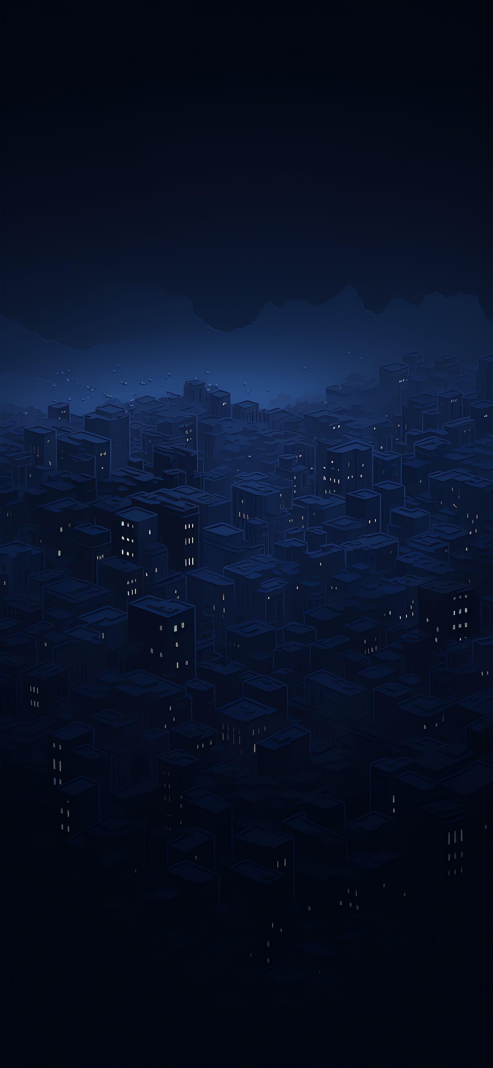 Blue Cityscape Night - Pro phone wallpaper