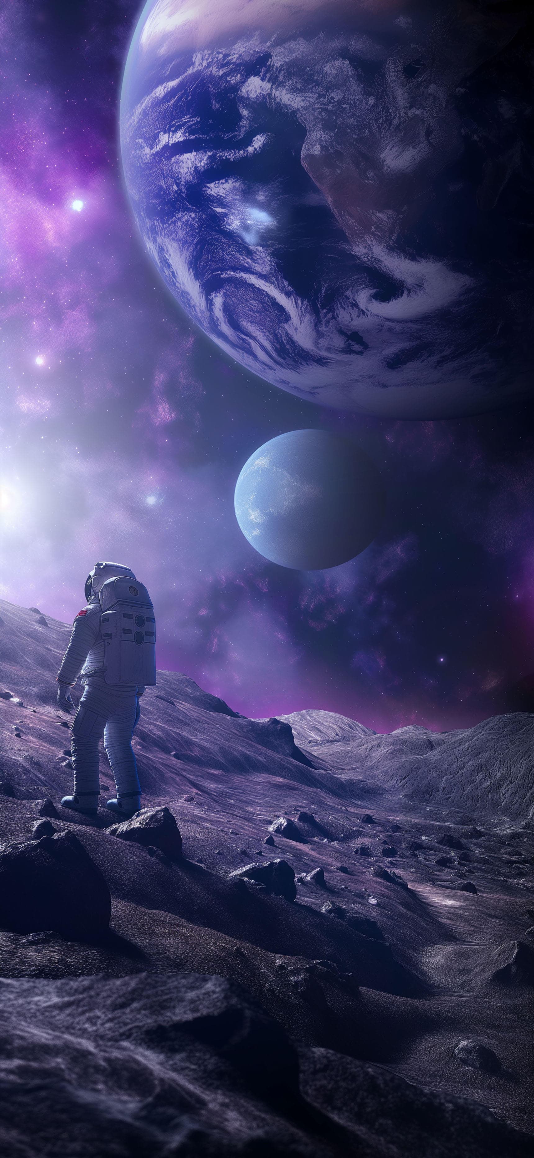 Astronaut Planetary View - Pro phone wallpaper