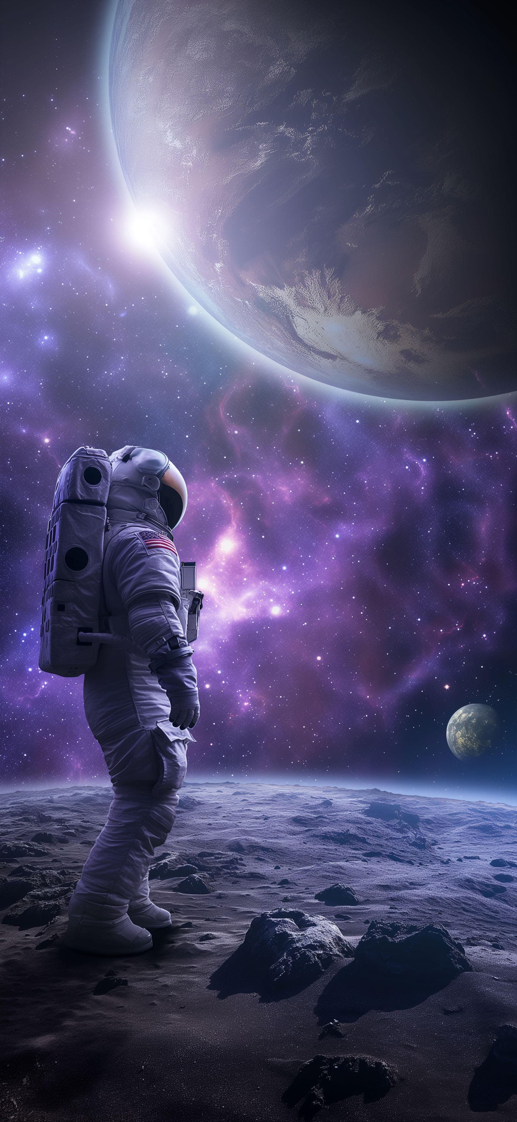 Cosmic Astronaut View - Pro phone wallpaper