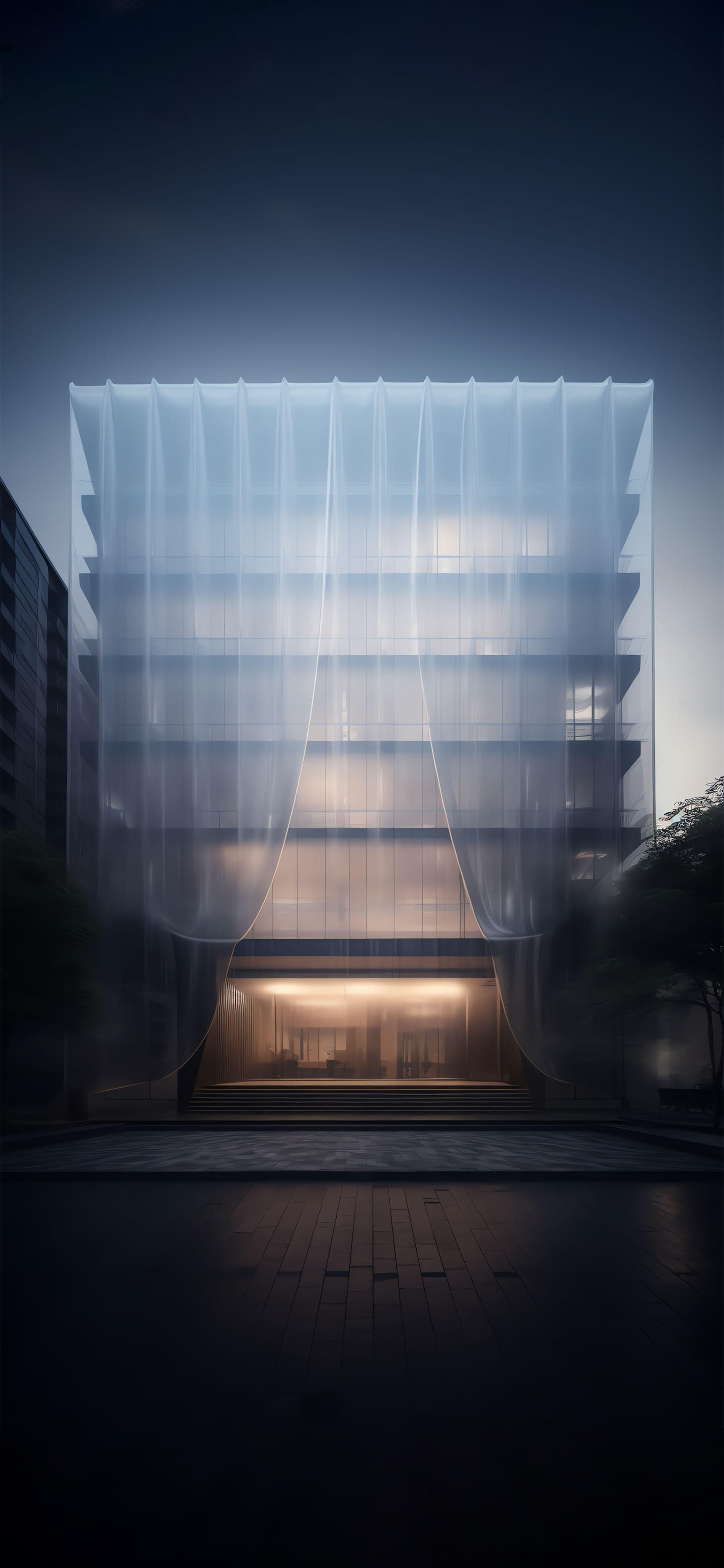 Veiled Building Facade - Pro phone wallpaper