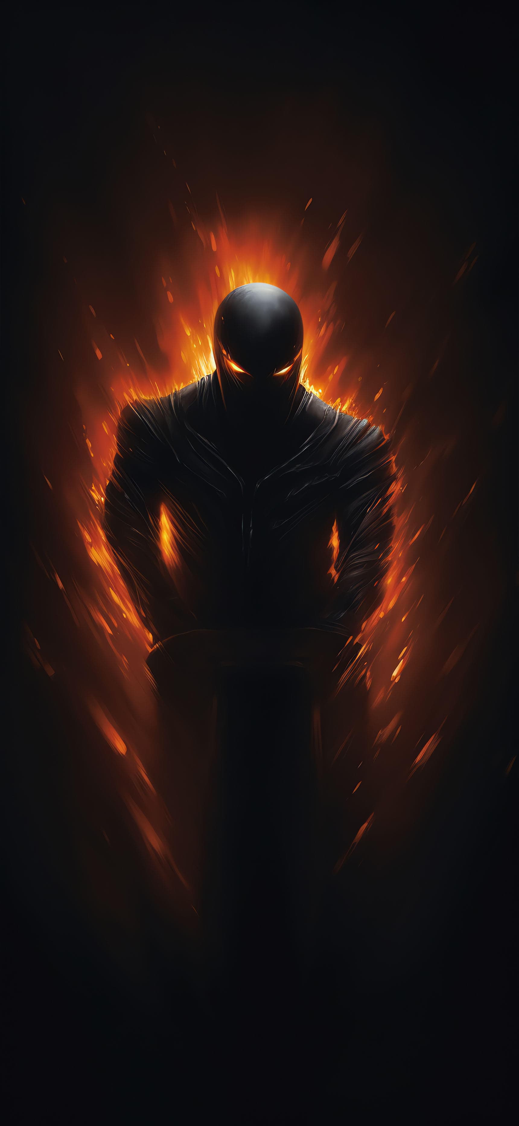 Fiery Dark Warrior - Pro phone wallpaper