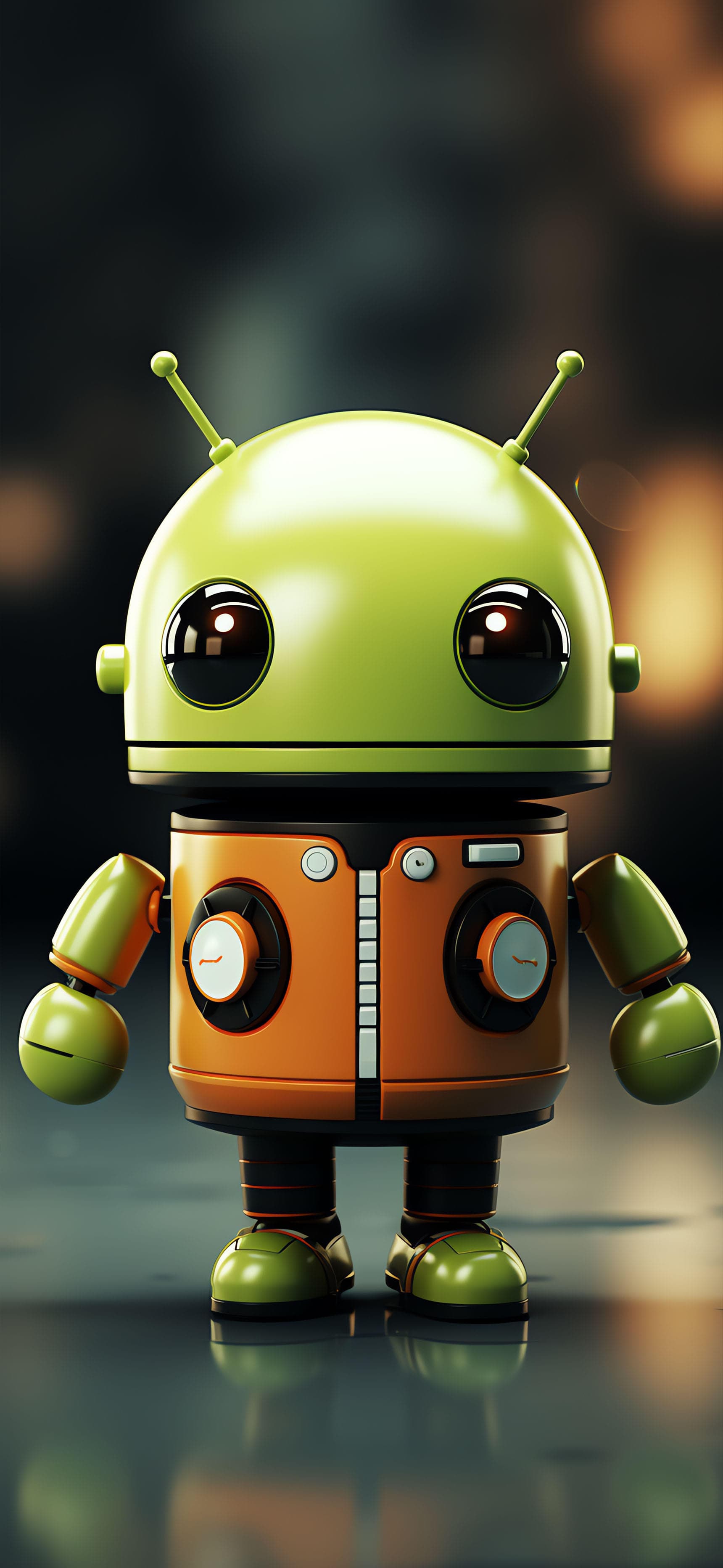 Cute Green Robot - Pro phone wallpaper