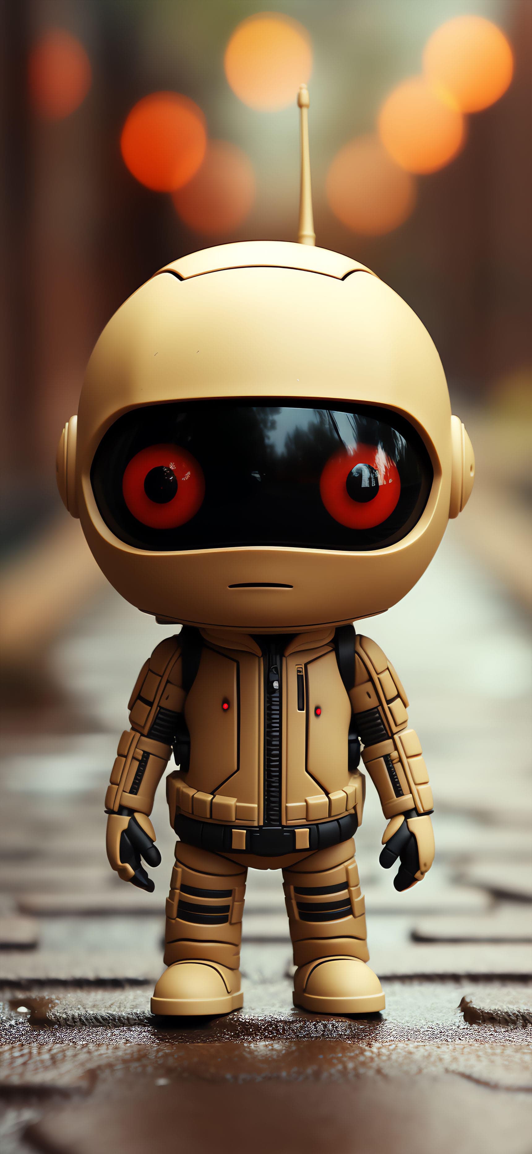 Beige Robot Portrait - Pro phone wallpaper