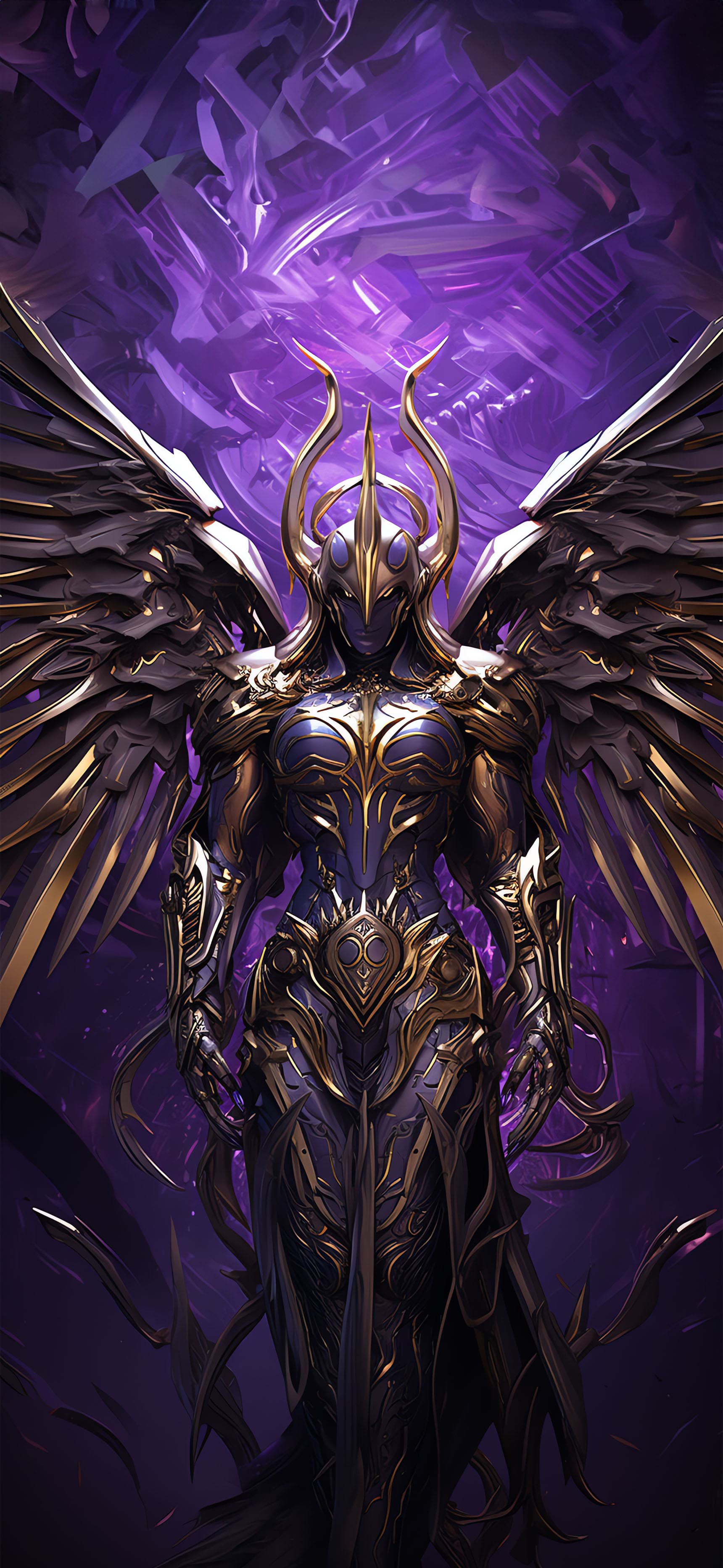Golden Winged Guardian - Pro phone wallpaper