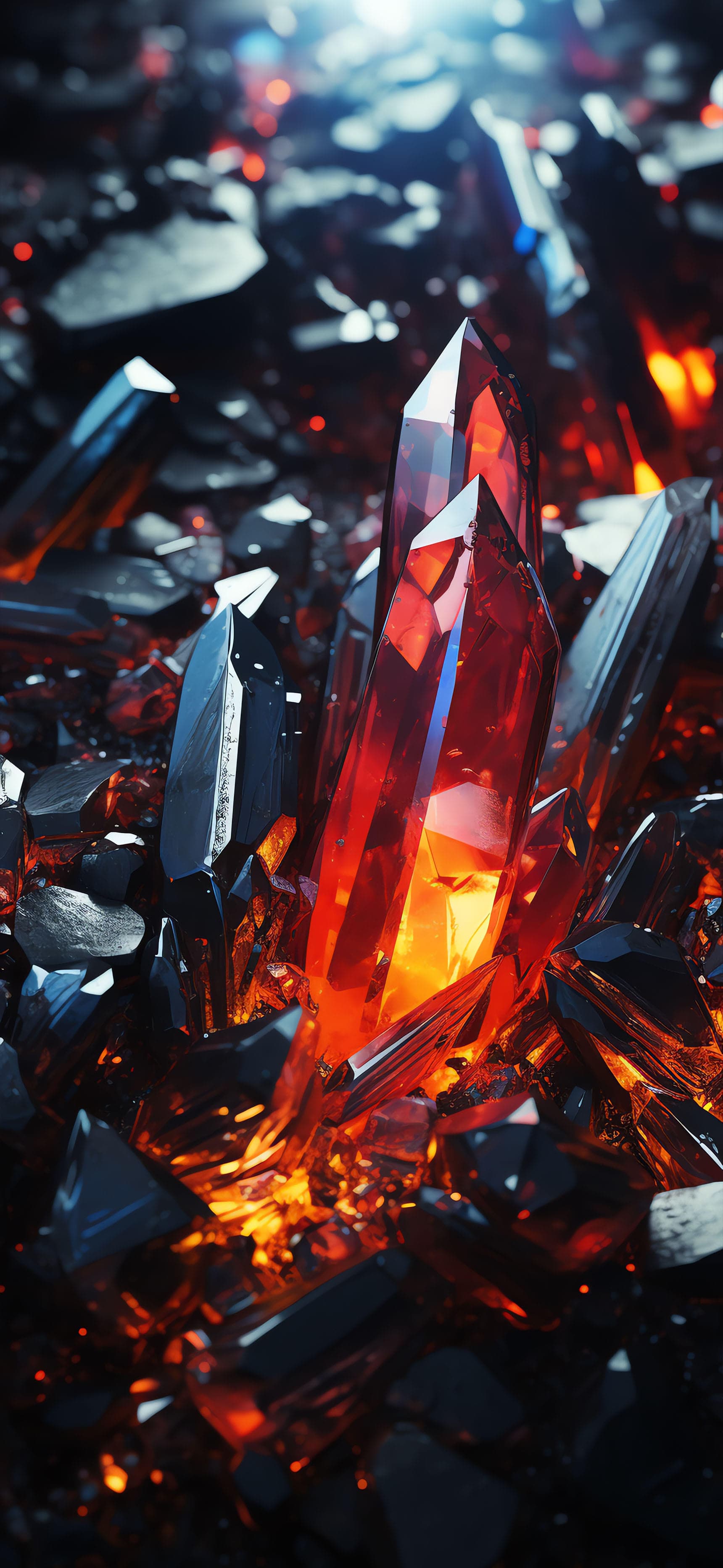Glowing Crystal Formation - Pro phone wallpaper