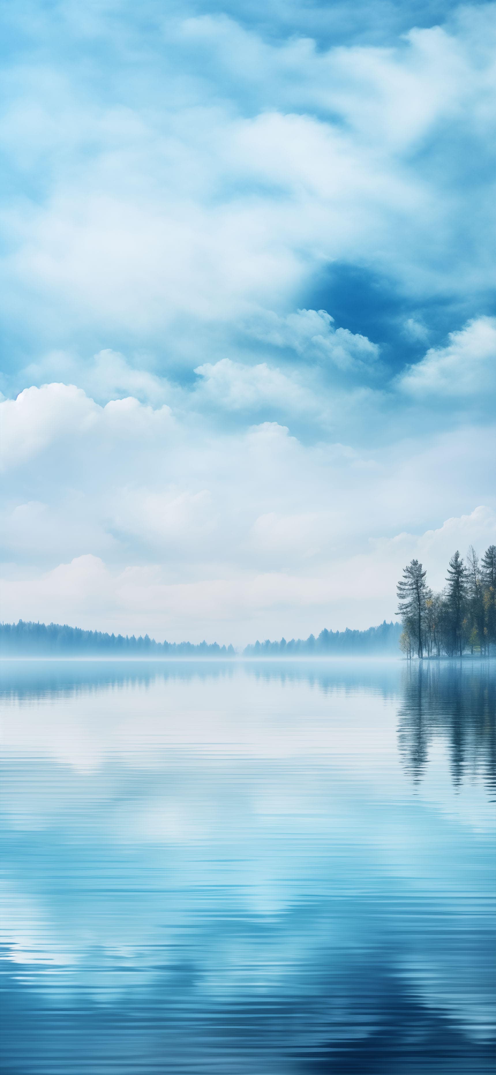 Misty Lake View - Pro phone wallpaper