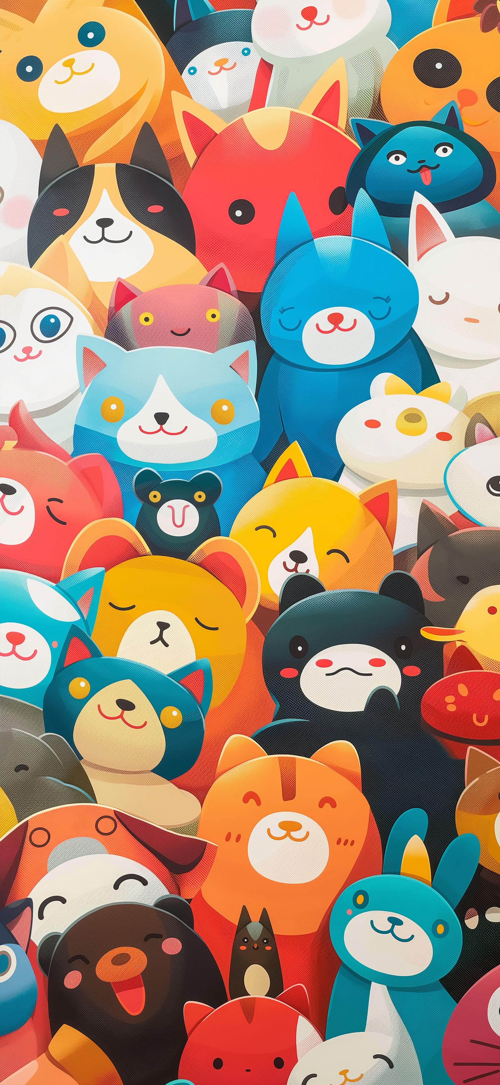 Cartoon Cat Crowd - Pro phone wallpaper