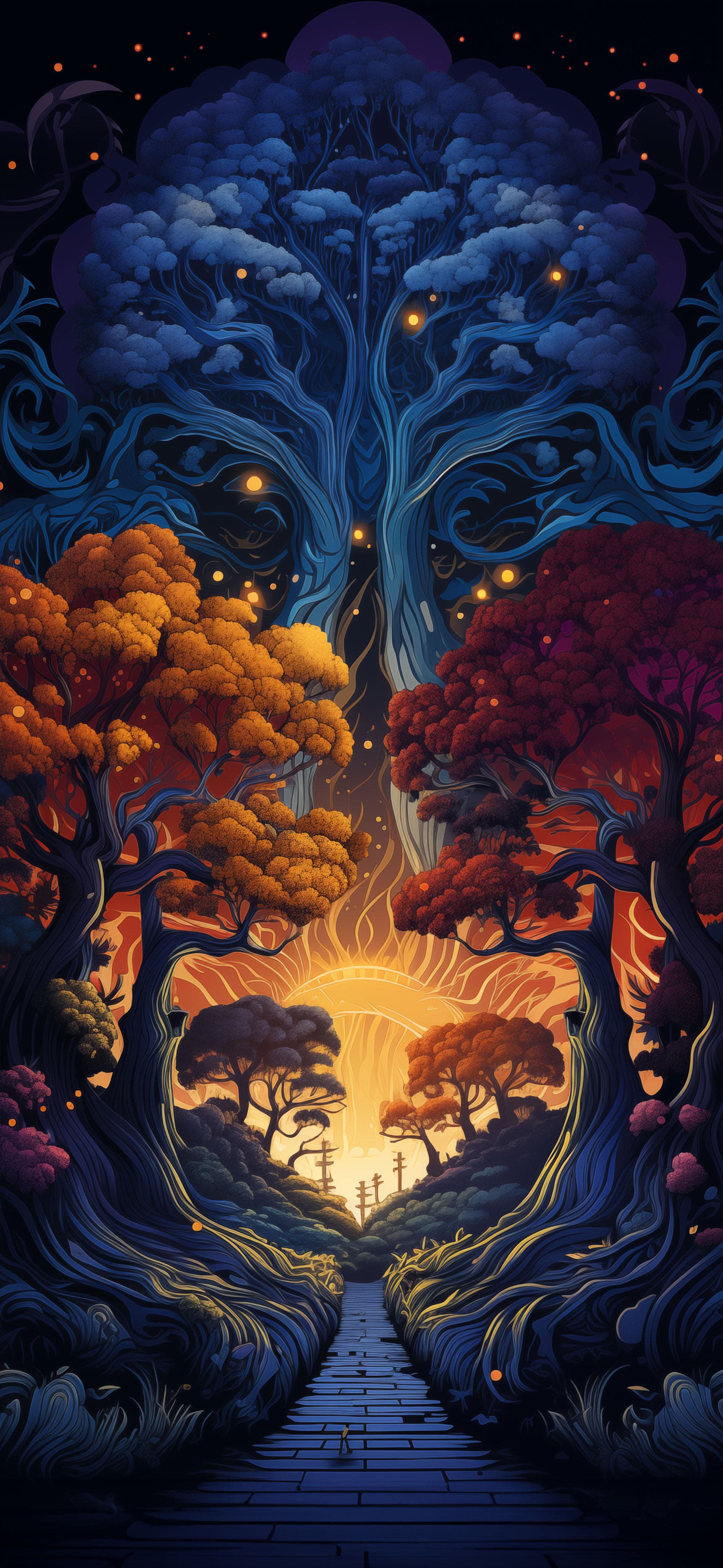 Four Seasons Trees - Pro phone wallpaper