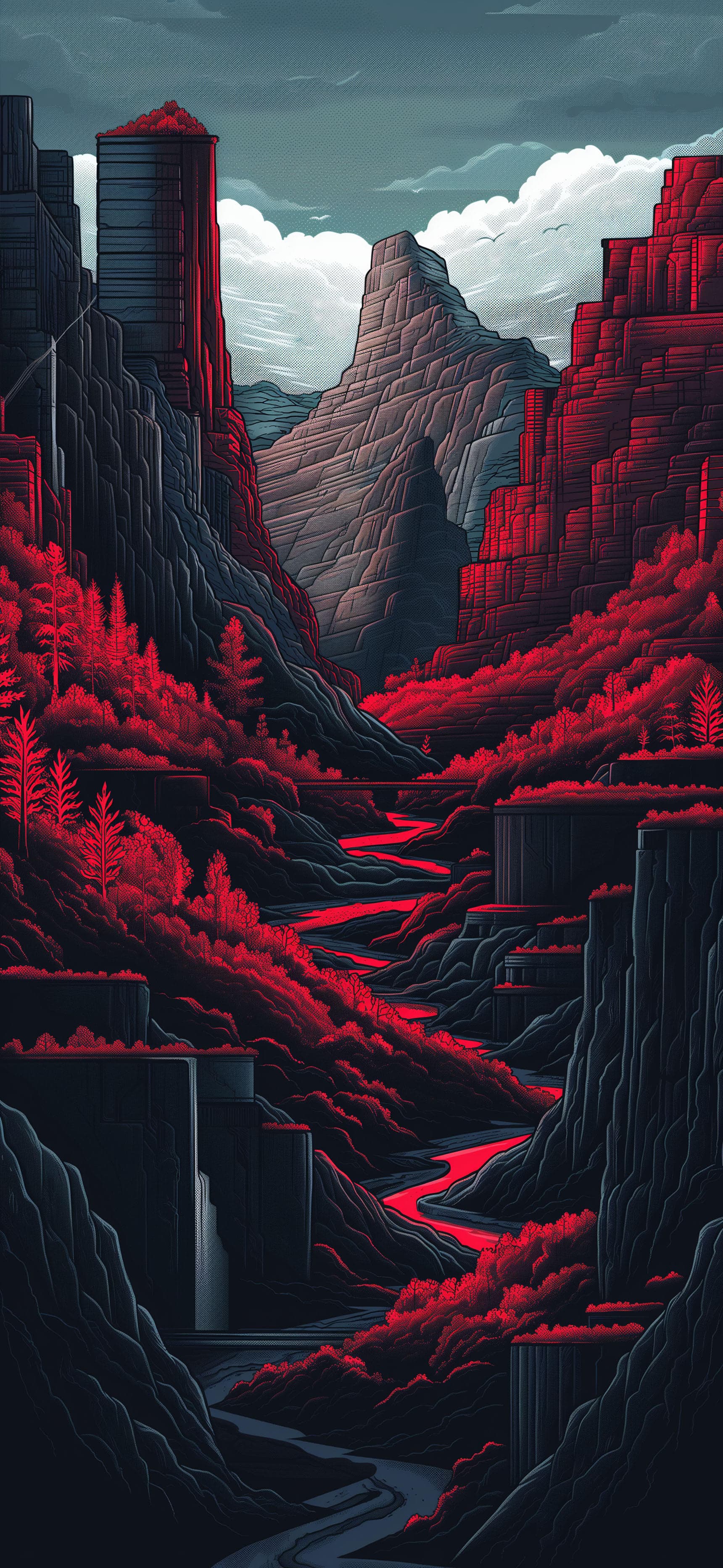 Crimson Canyon Vista - Pro phone wallpaper