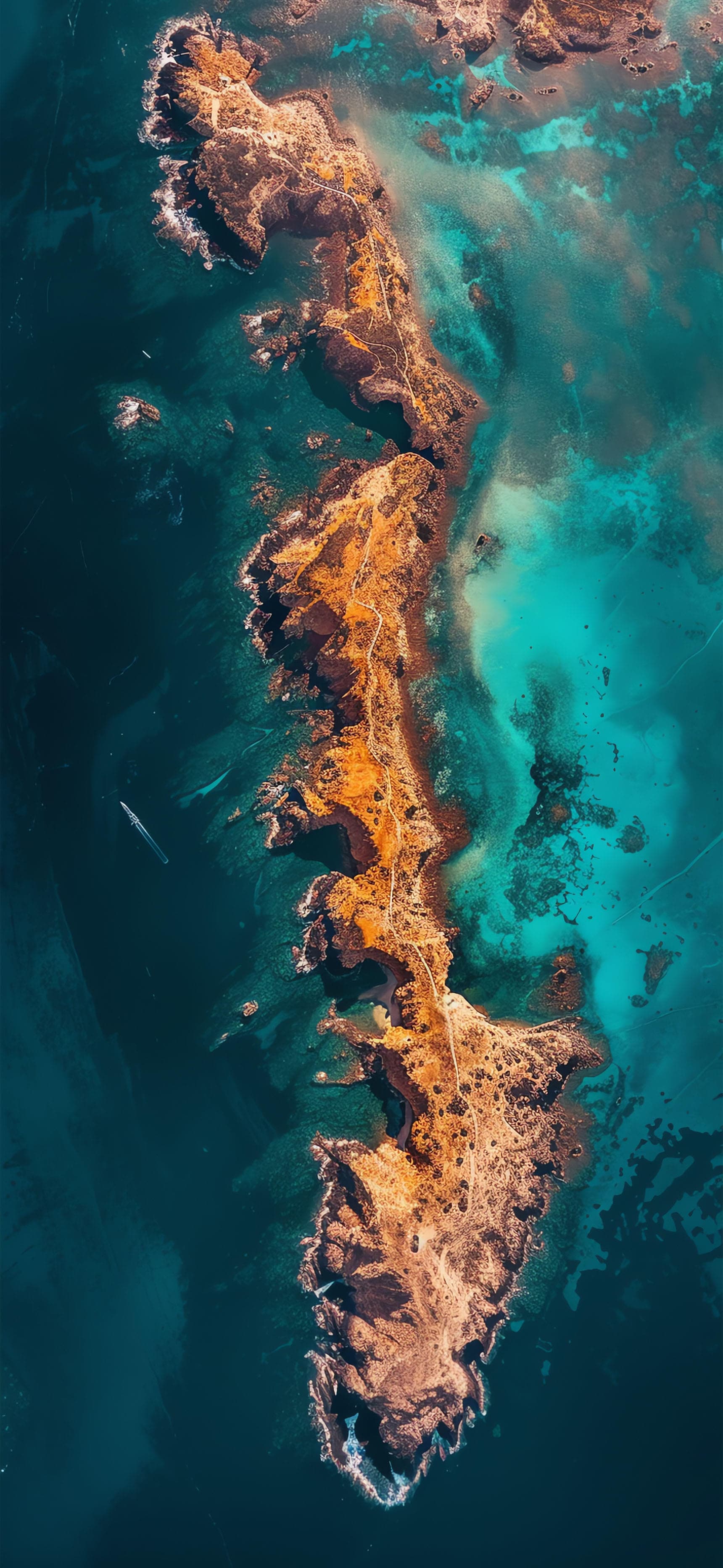 Coastal Island Aerial - Pro phone wallpaper