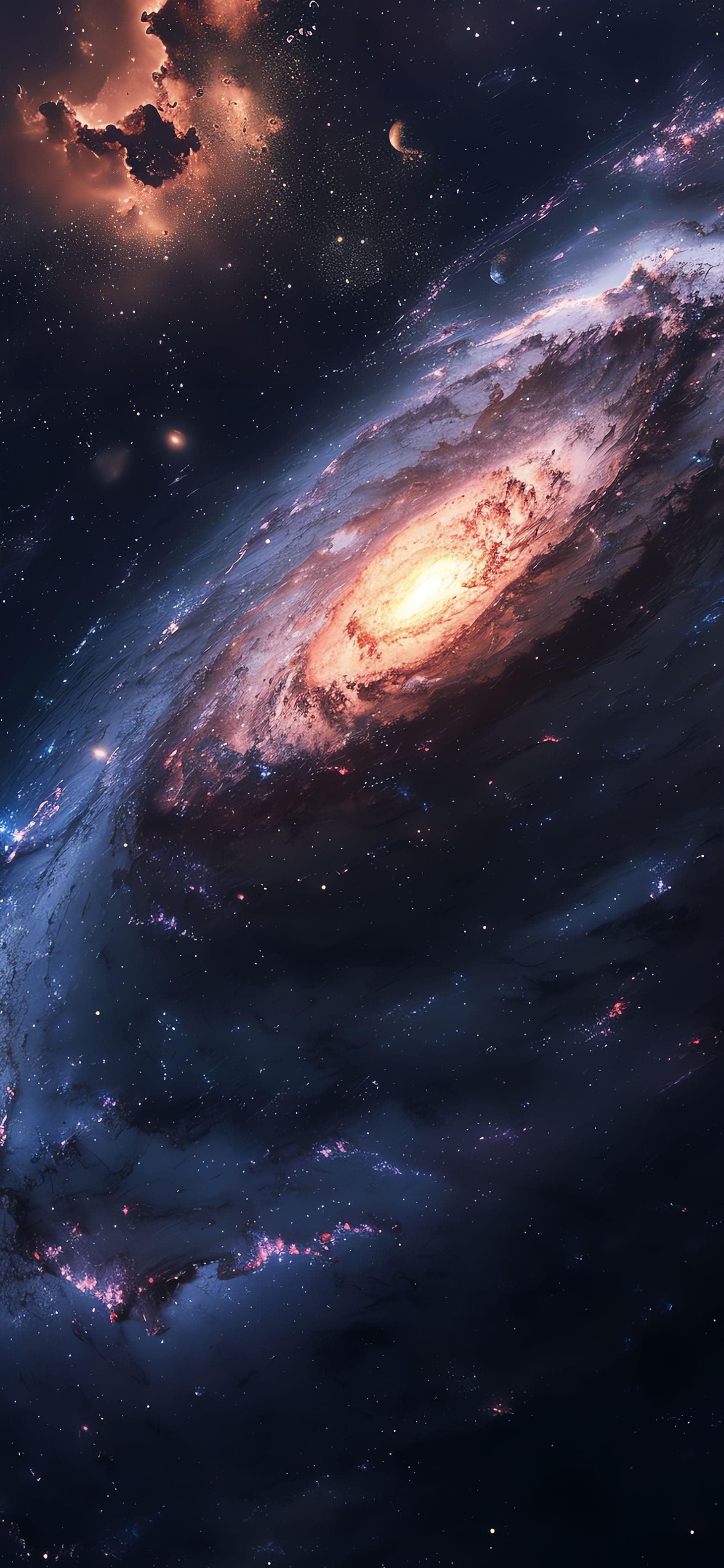 Fiery Galaxy Nebula - Pro phone wallpaper