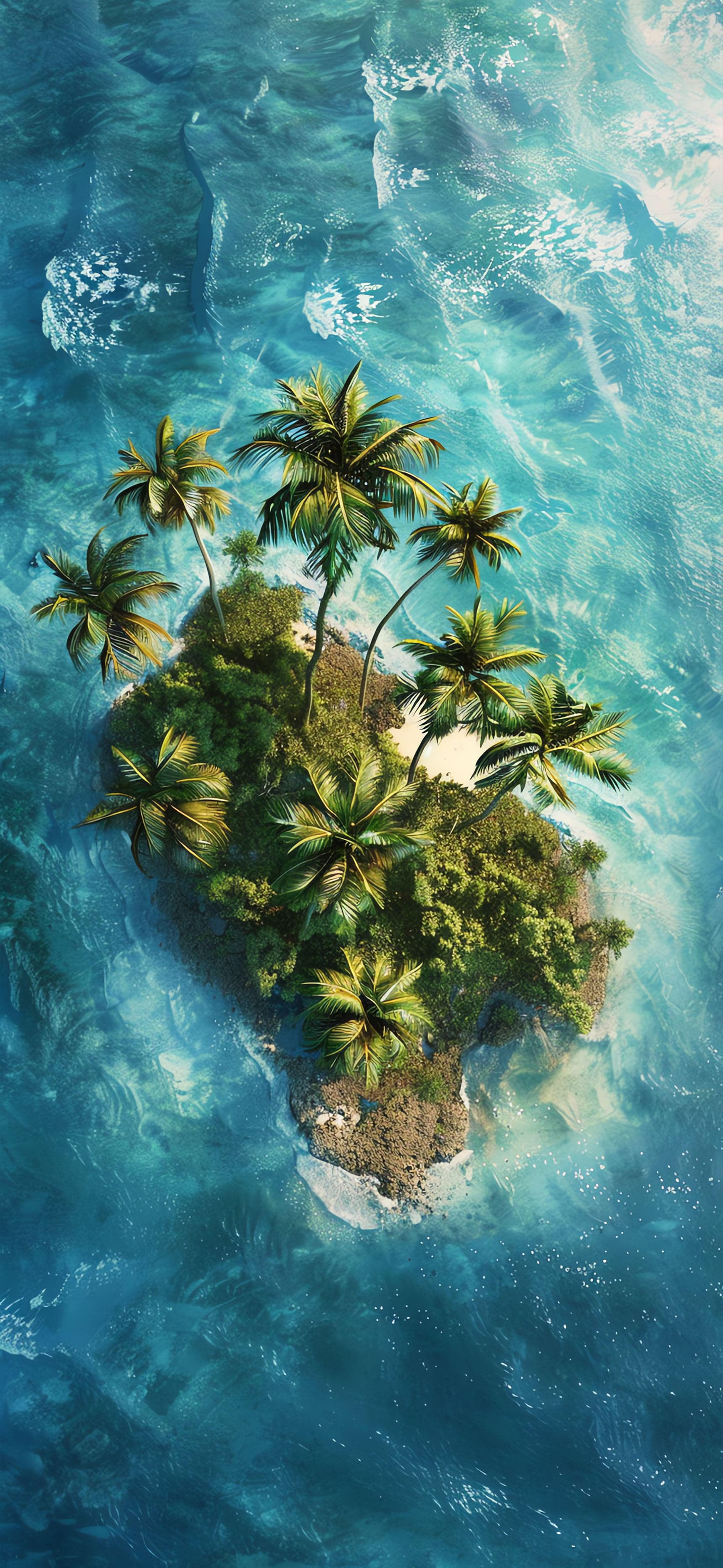 Tropical Island Aerial - Pro phone wallpaper