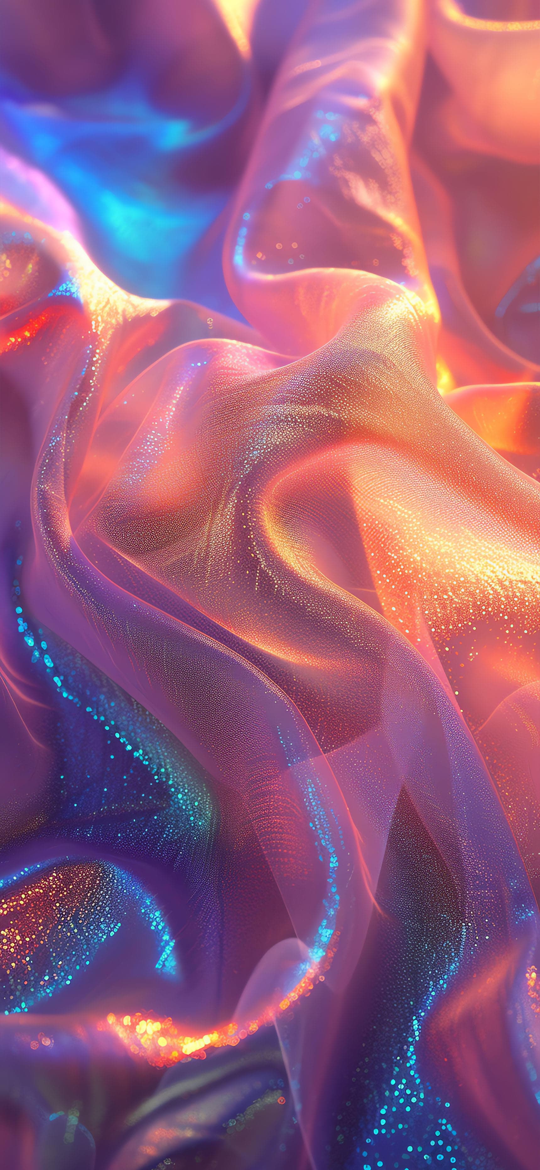 Neon Silk Waves - Pro phone wallpaper