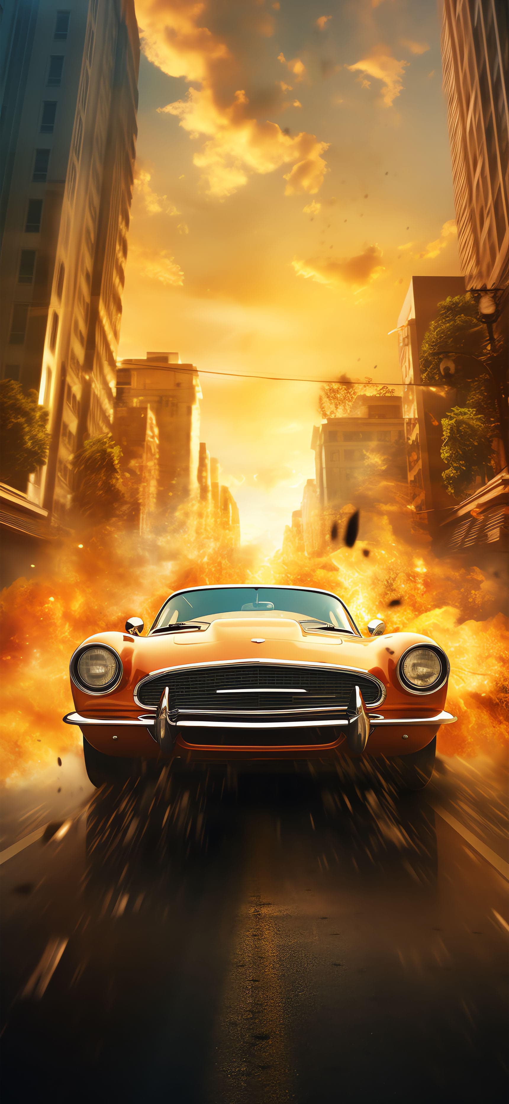 Fiery Ride - Pro phone wallpaper